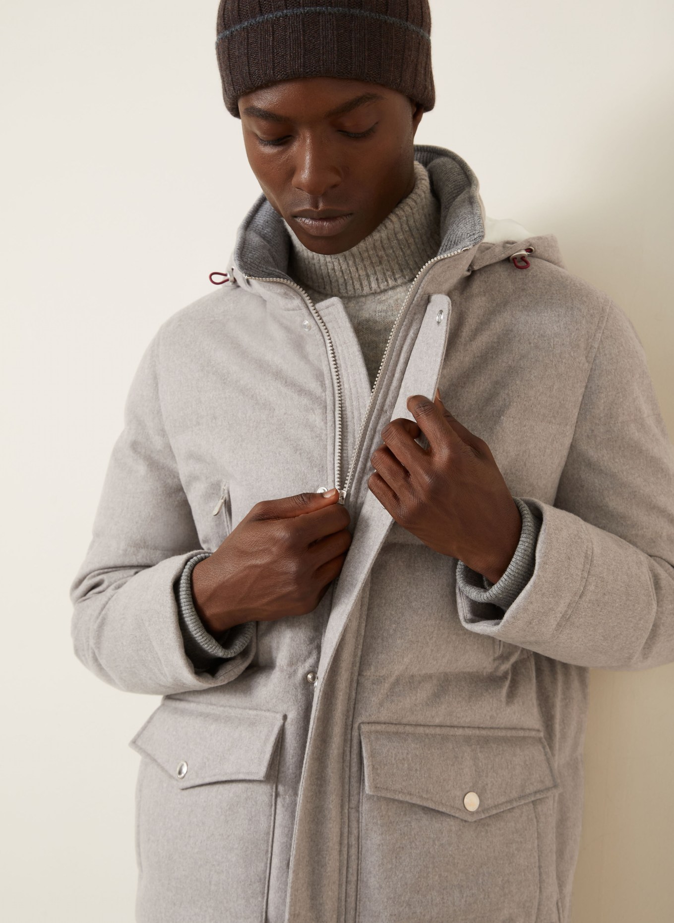 BRUNELLO CUCINELLI Parka puchowa: JASNOCZARY