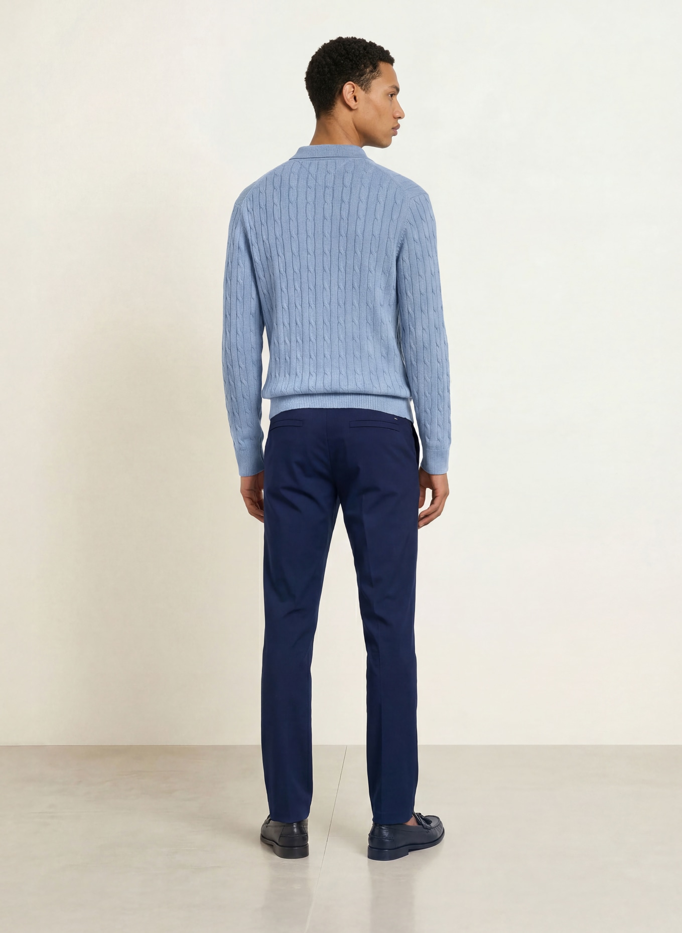 TOMMY HILFIGER Strick-Poloshirt: HELLBLAU