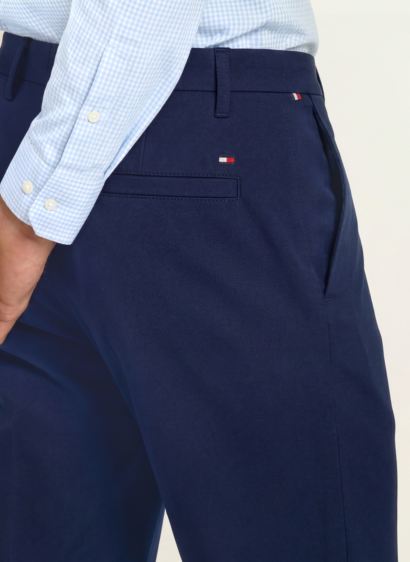 TOMMY HILFIGER Chino DENTON Straight Fit: MØRKEBLÅ