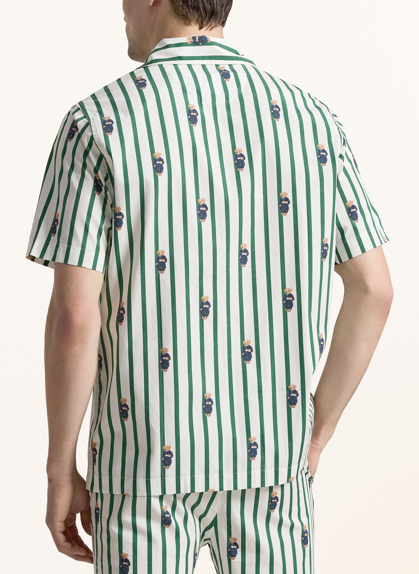POLO RALPH LAUREN Schlafshirt: GRÜN / WEISS