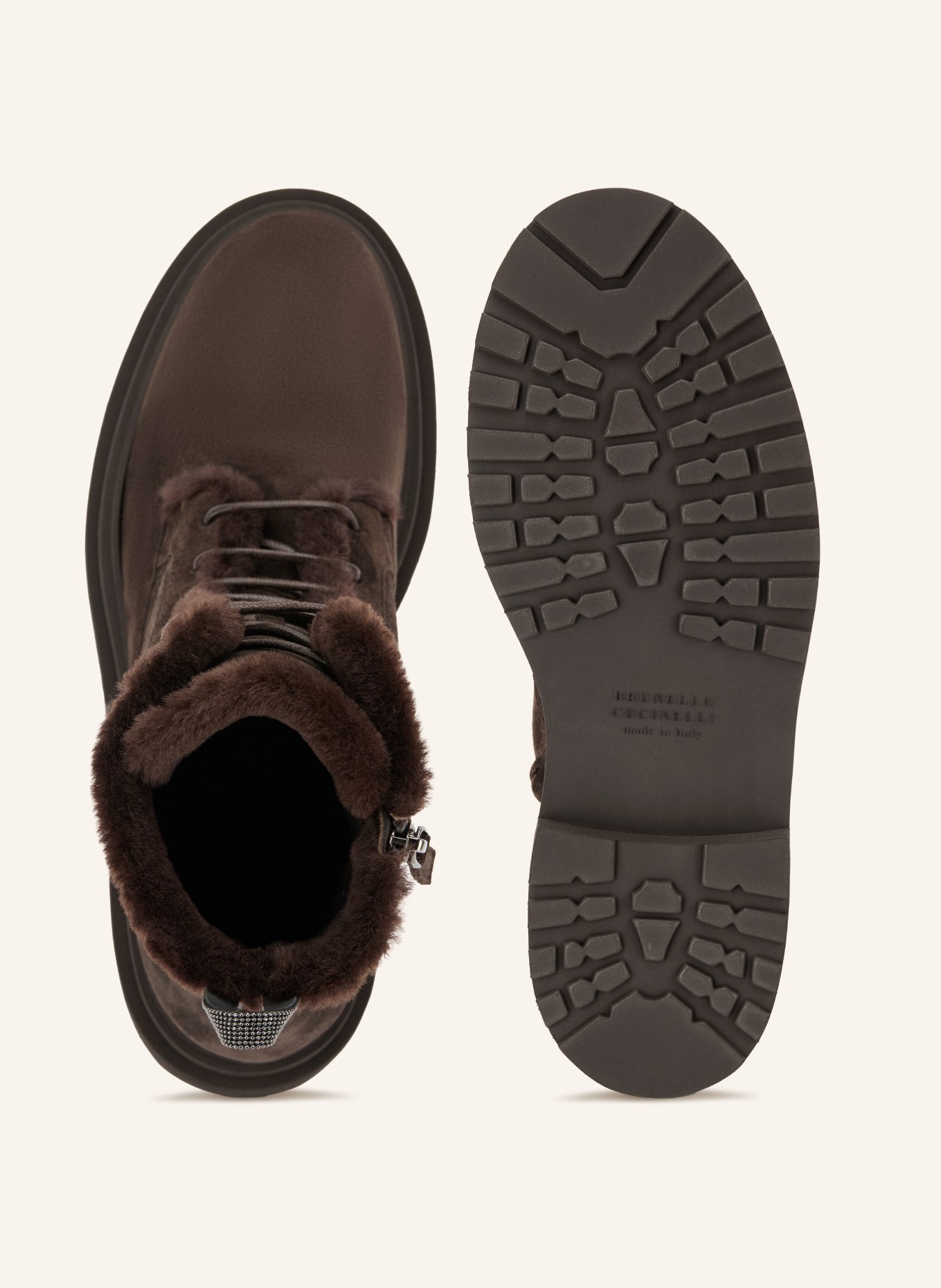 BRUNELLO CUCINELLI Schnürboots: MARRON FONCÉ