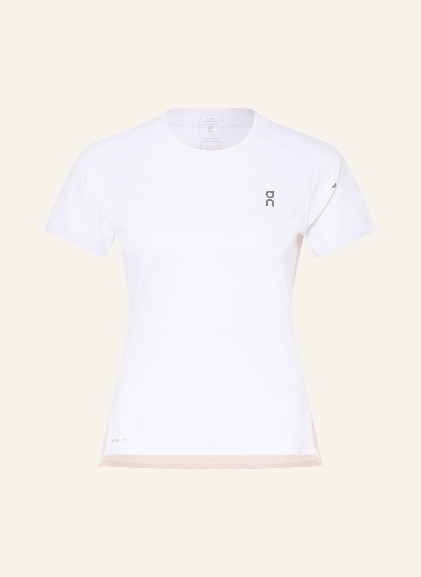 On Trainingsshirt PERFORMANCE-T: WIT / MARRON FONCÉ