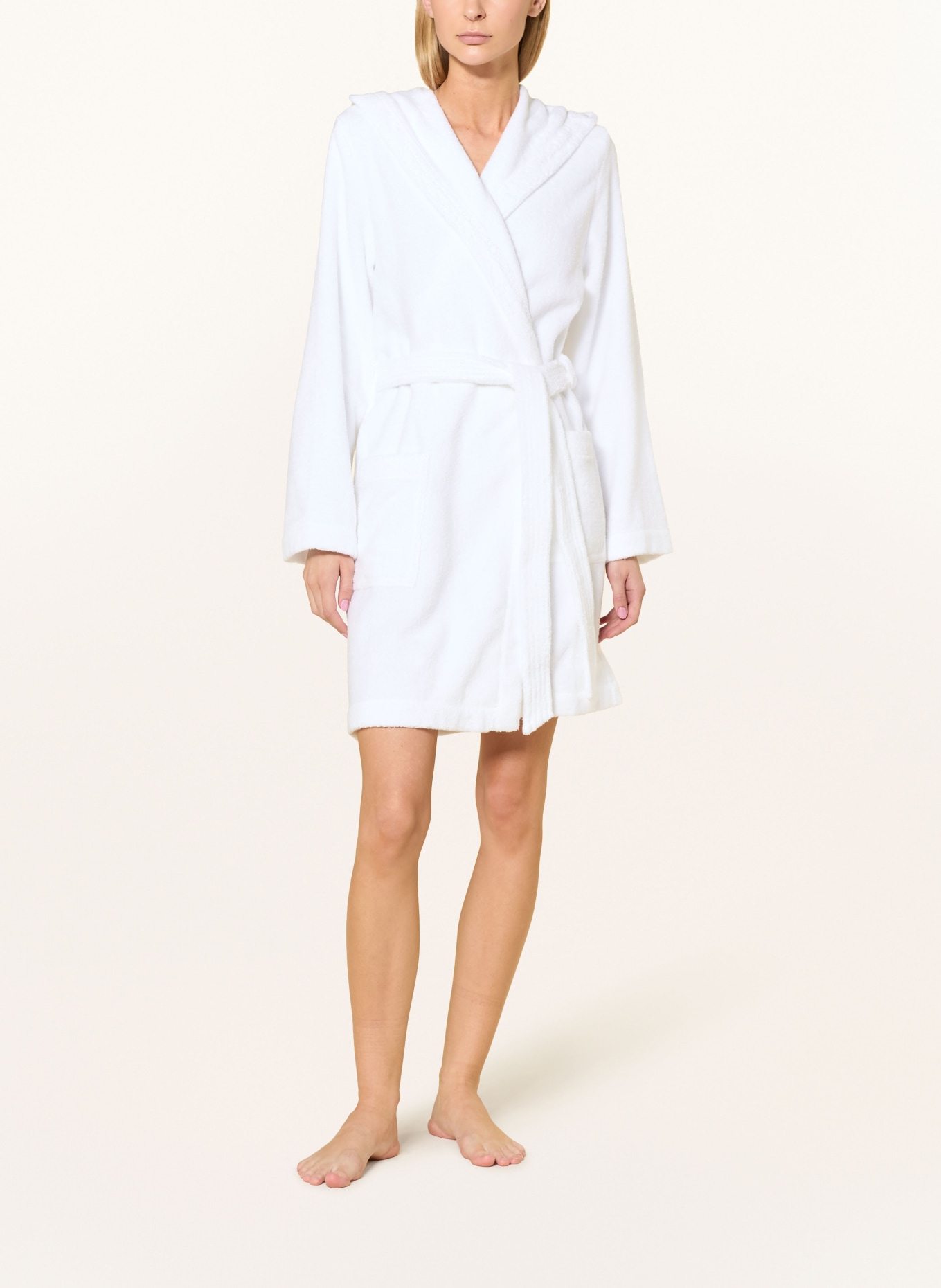 weseta switzerland Unisex hooded bathrobe: WHITE