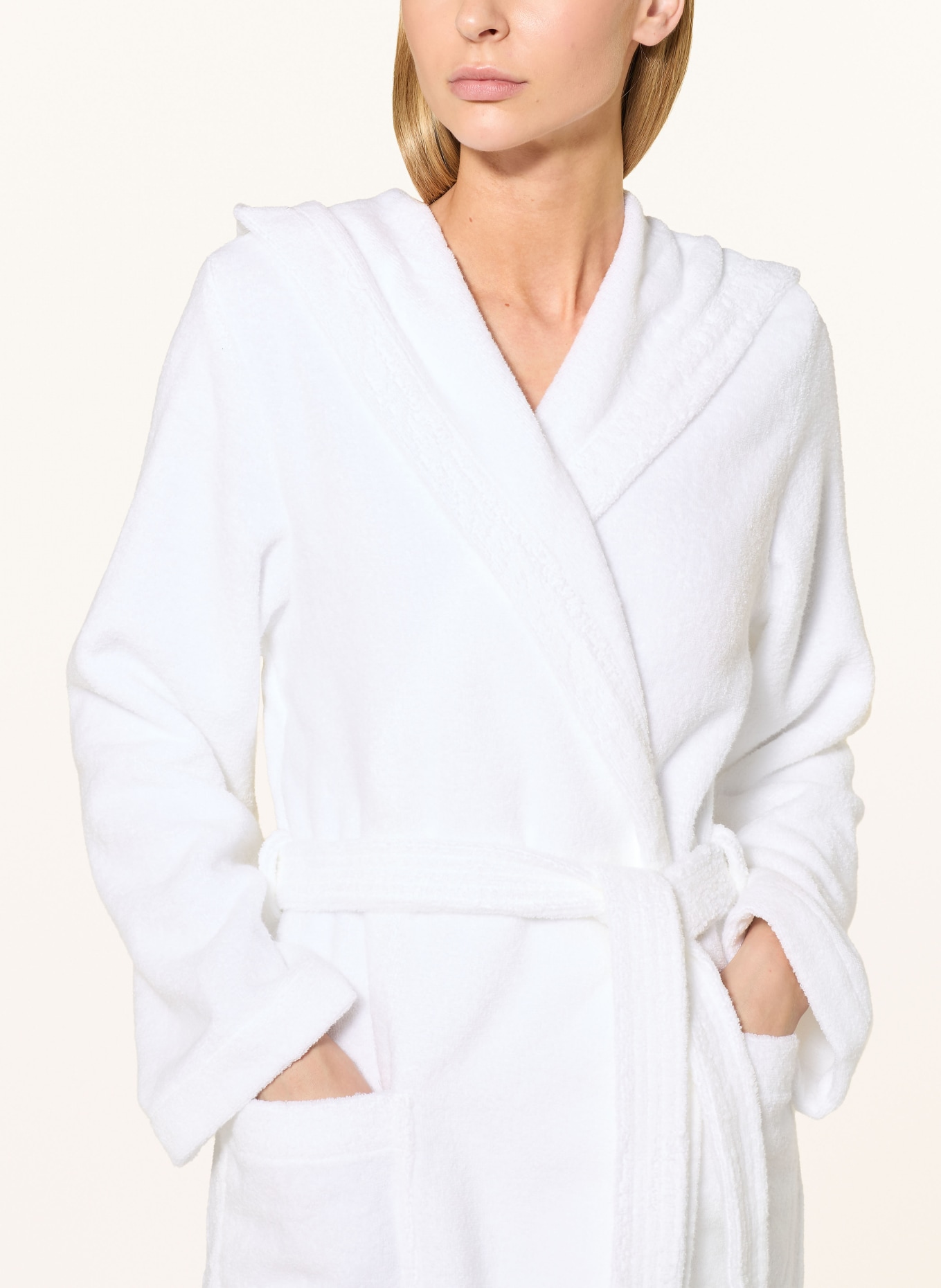 weseta switzerland Unisex hooded bathrobe: WHITE