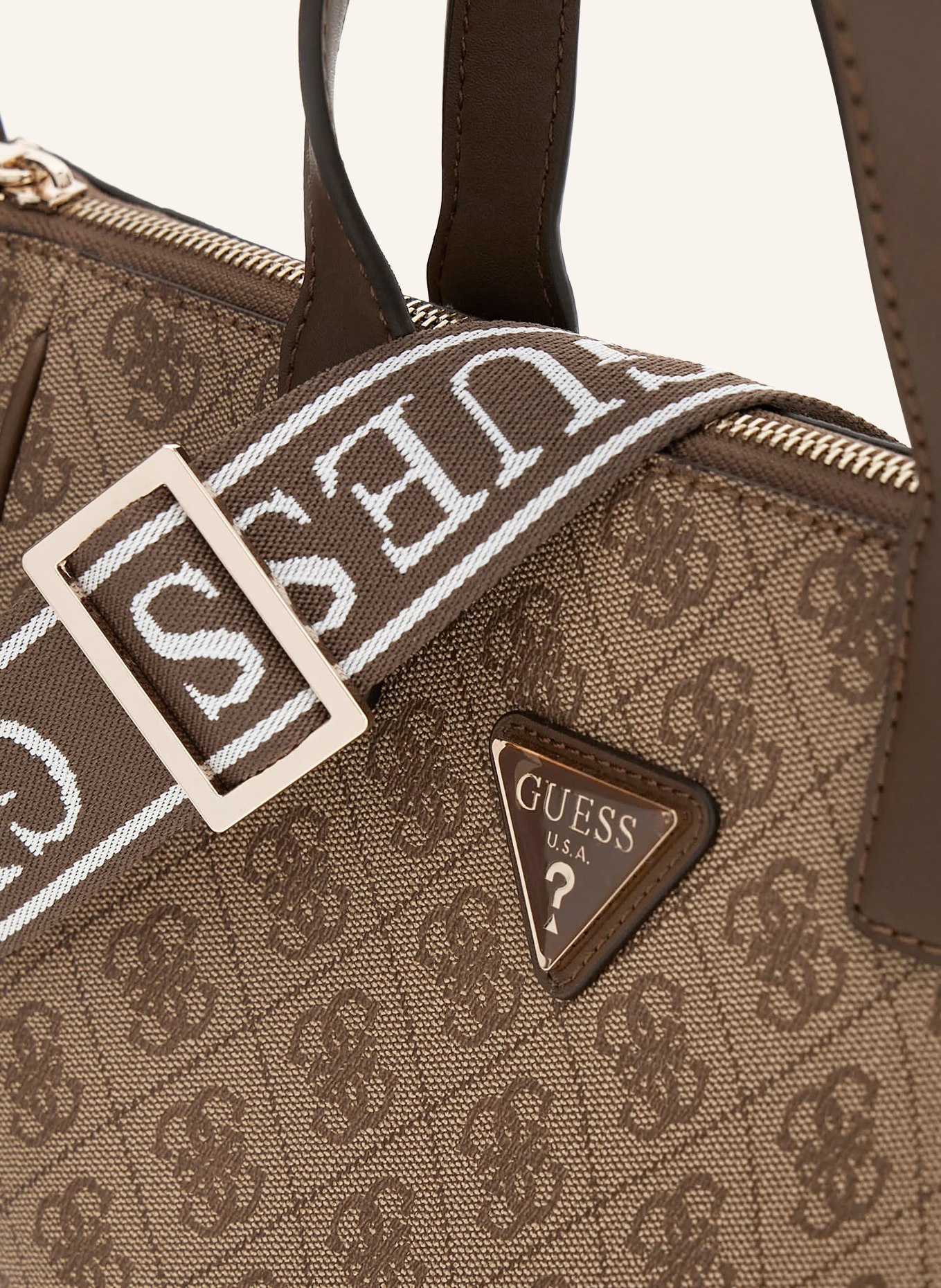 GUESS FOLLIE SMALL handbag: BEIGE / BROWN / TAUPE