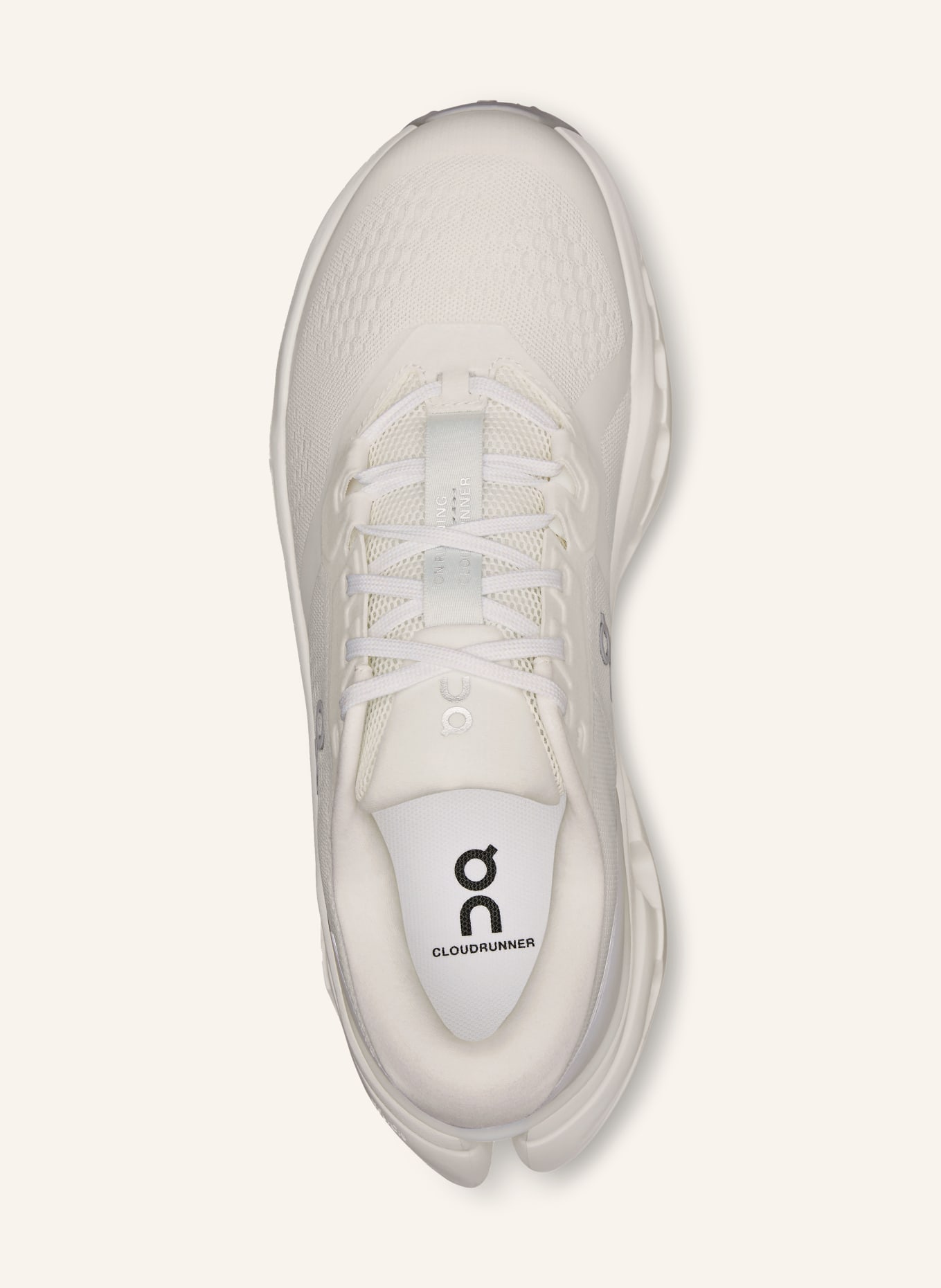 On Chaussures de course CLOUDRUNNER 3: BLANC / GRIS CLAIR
