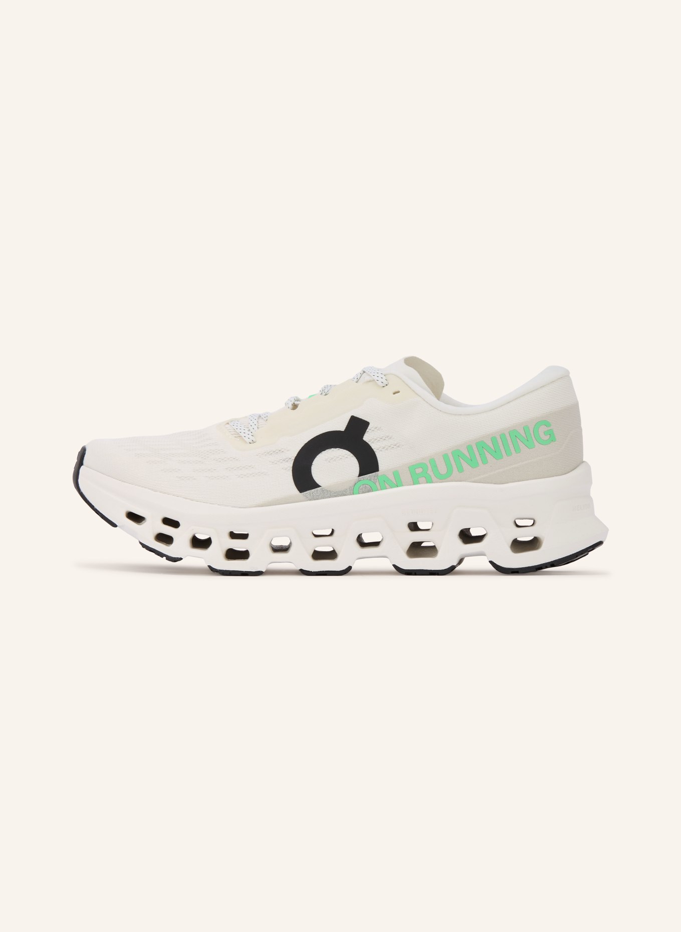 On Hardloopschoenen CLOUDMONSTER 3: WIT / BEIGE / NEONGROEN