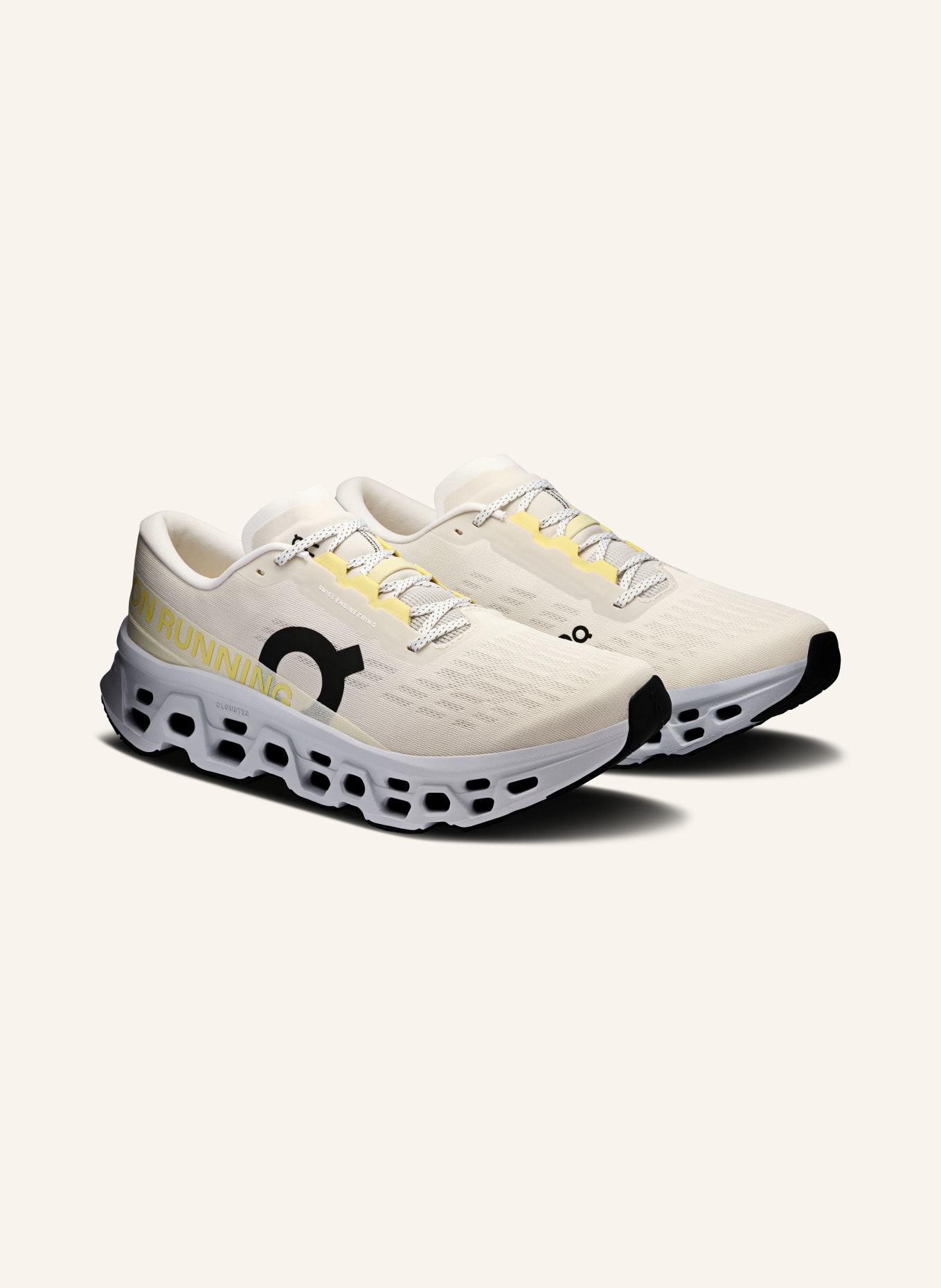 On CLOUDMONSTER 3 Running Shoes: LIGHT YELLOW / BEIGE / DARK YELLOW