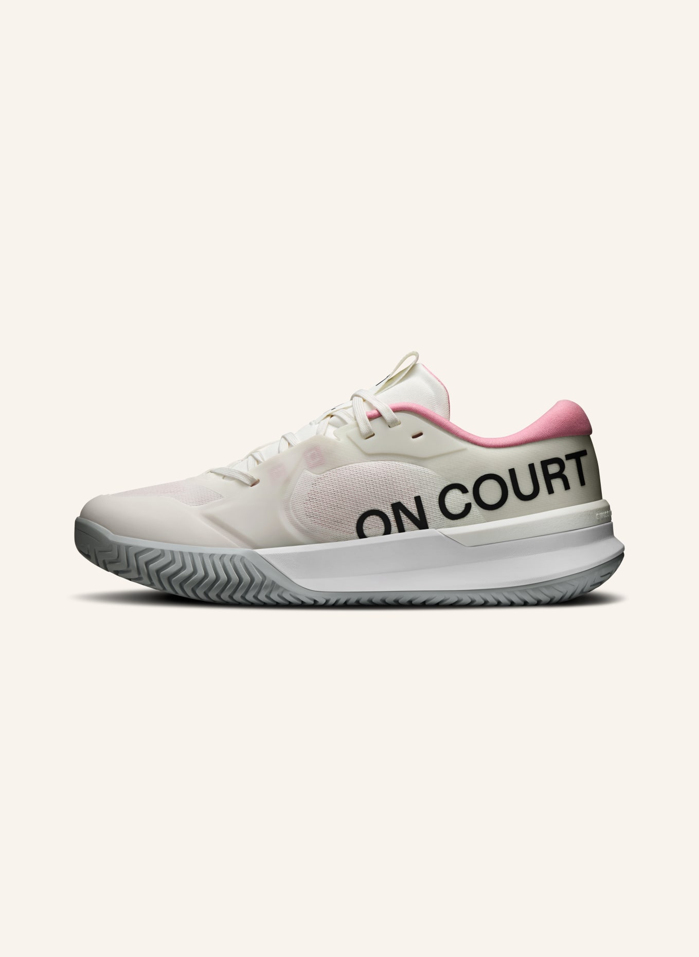 On Tennisschuhe THE ROGER PRO 3 CLAY: WEISS / ROSA / SCHWARZ