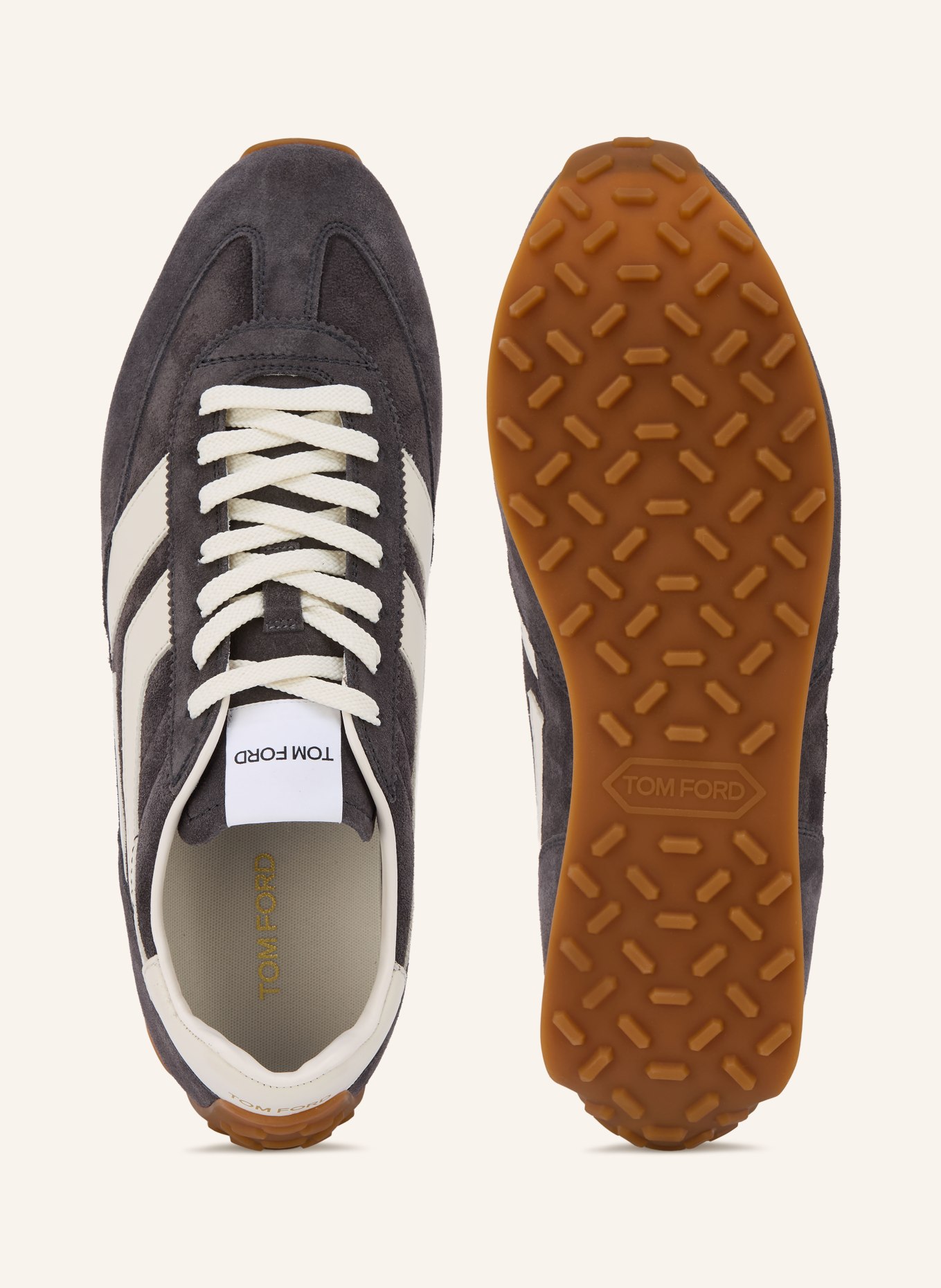 TOM FORD MICK sneaker: DARK GRAY / WHITE