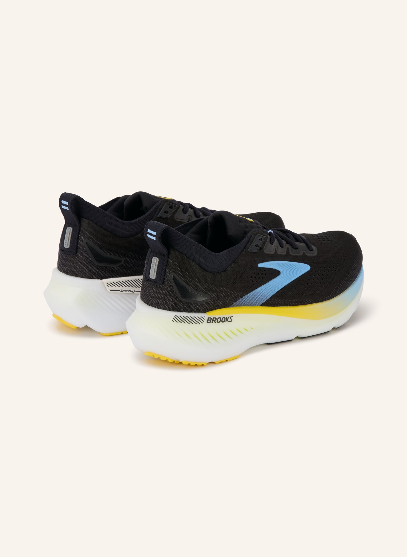 BROOKS Laufschuhe GLYCERIN GTS 23: SCHWARZ / GELB / HELLBLAU