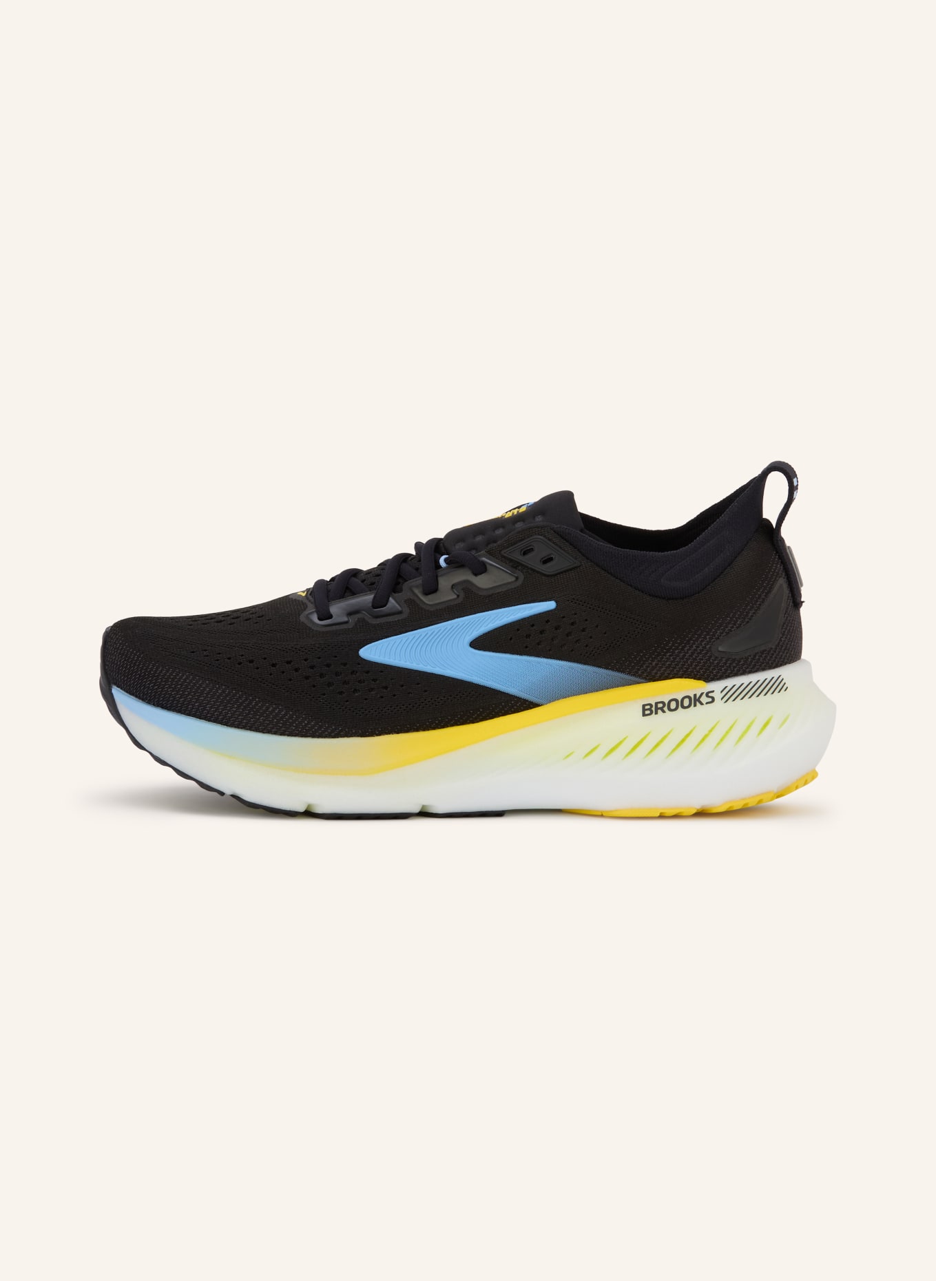 BROOKS Laufschuhe GLYCERIN GTS 23: SCHWARZ / GELB / HELLBLAU