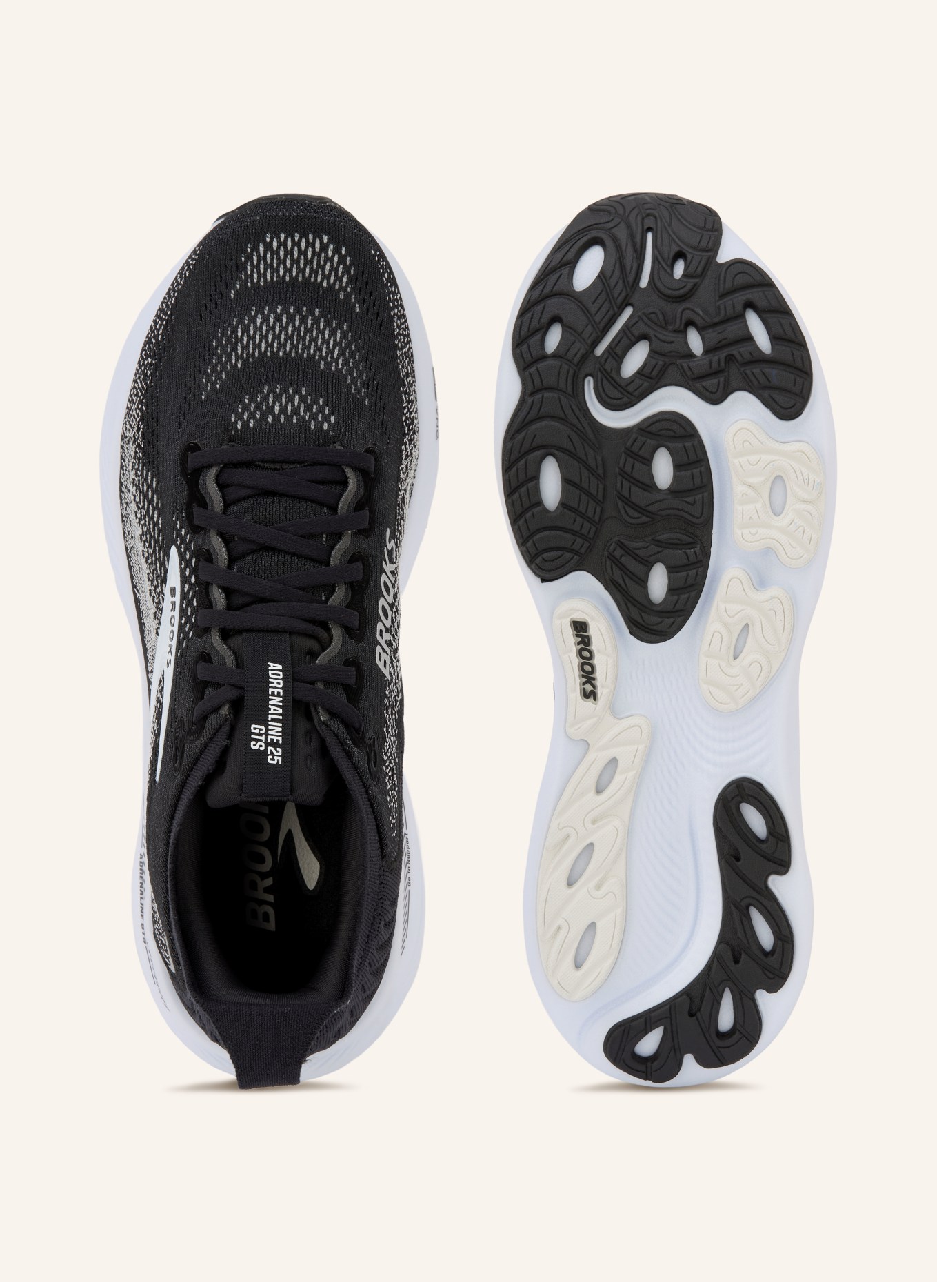 BROOKS Laufschuhe ADRENALINE GTS 25: SCHWARZ / WEISS