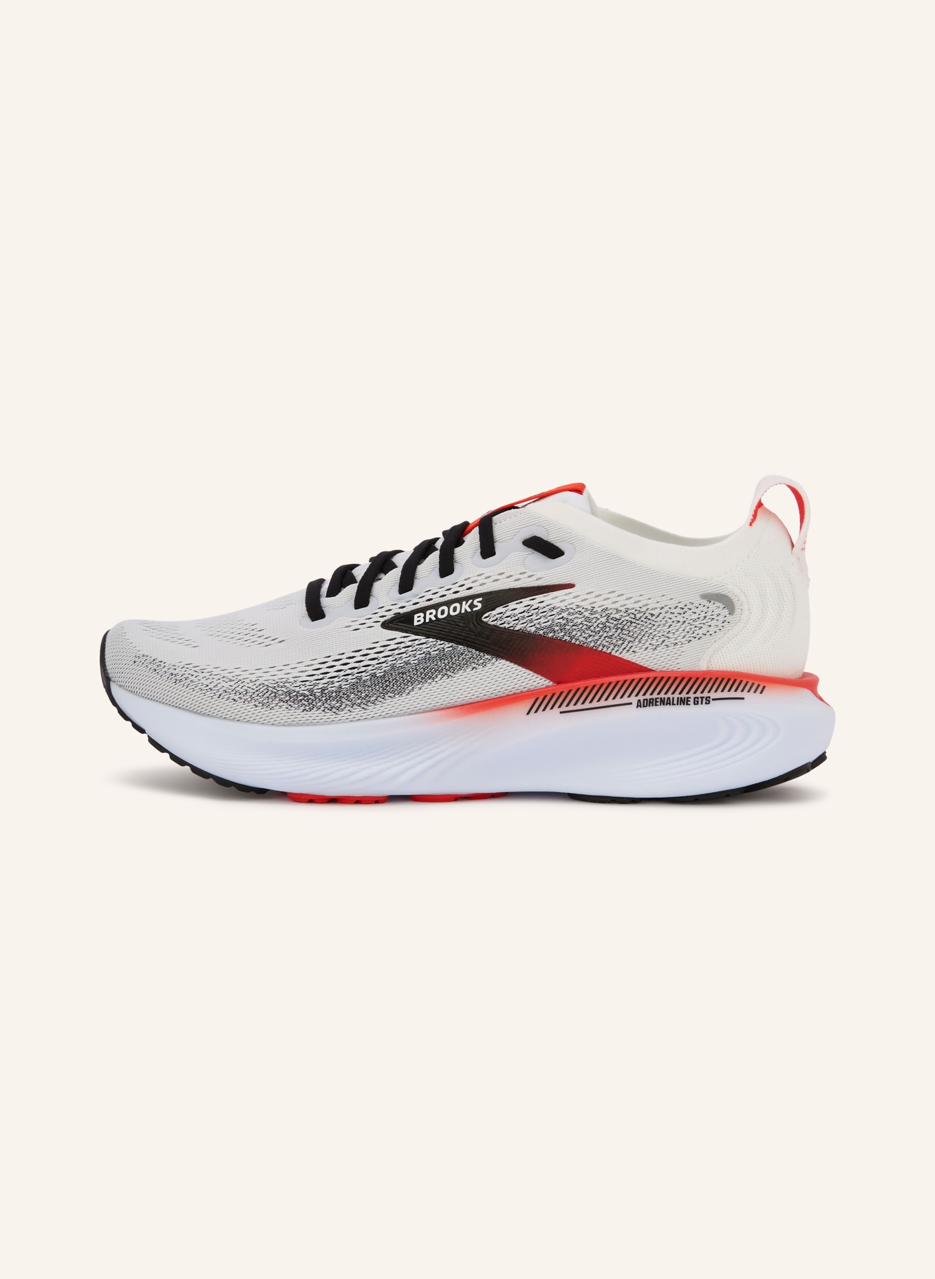 BROOKS Laufschuhe ADRENALINE GTS 25: WEISS / ROT / SCHWARZ
