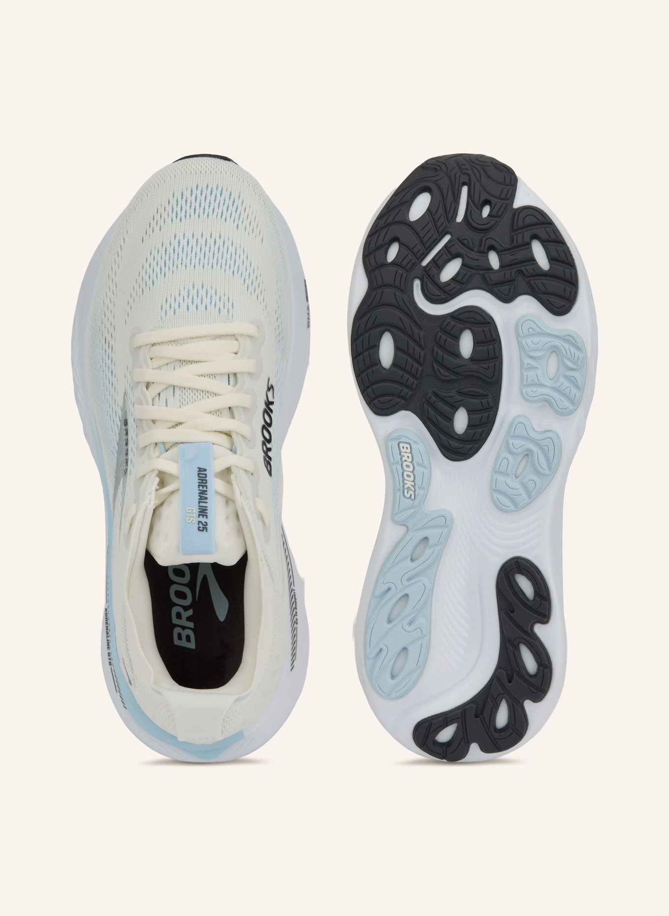 BROOKS Laufschuhe ADRENALINE GTS 25: WEISS / DUNKELGRAU / HELLBLAU