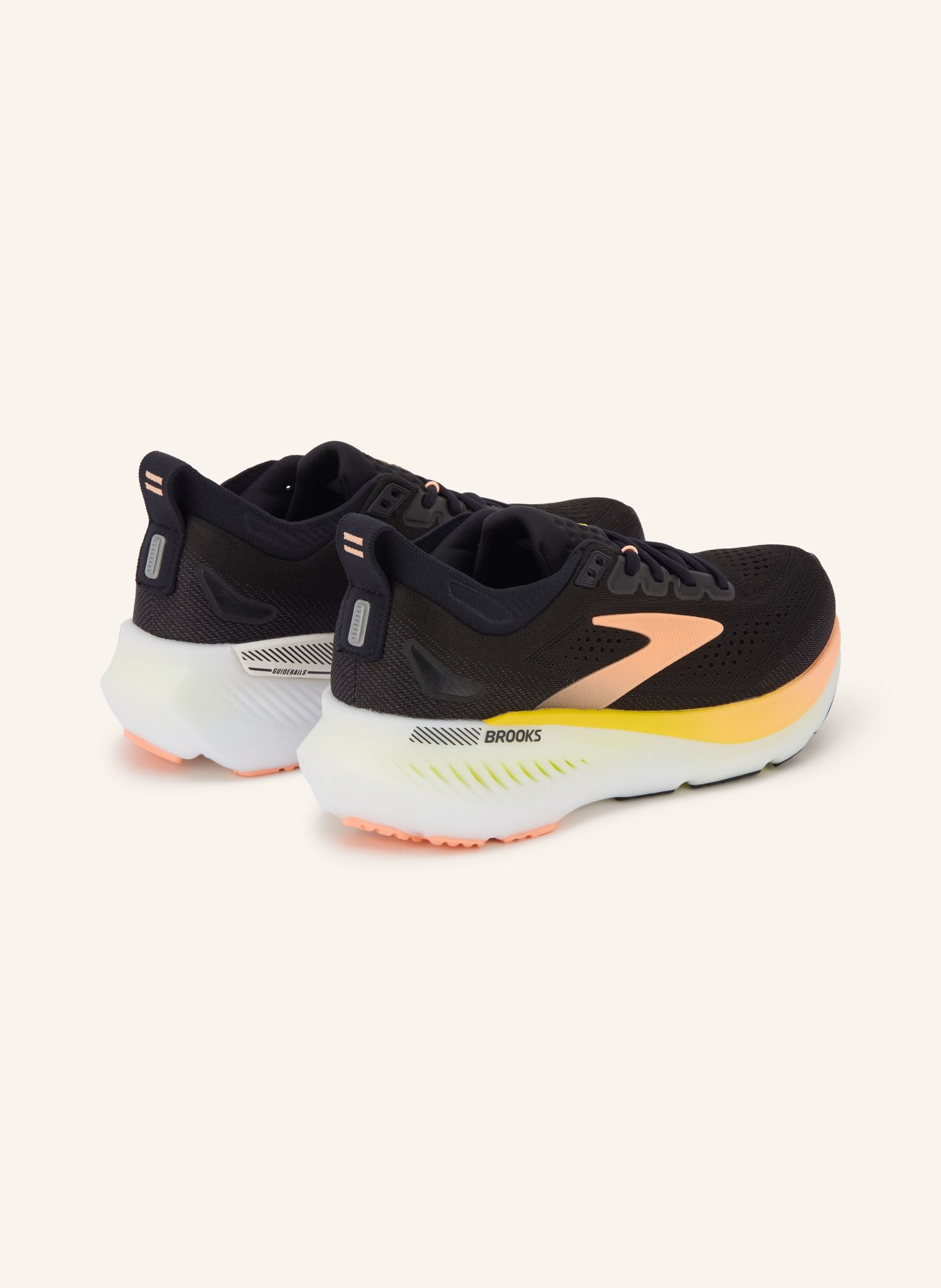BROOKS Laufschuhe GLYCERIN GTS 23: SCHWARZ / LACHS / GELB