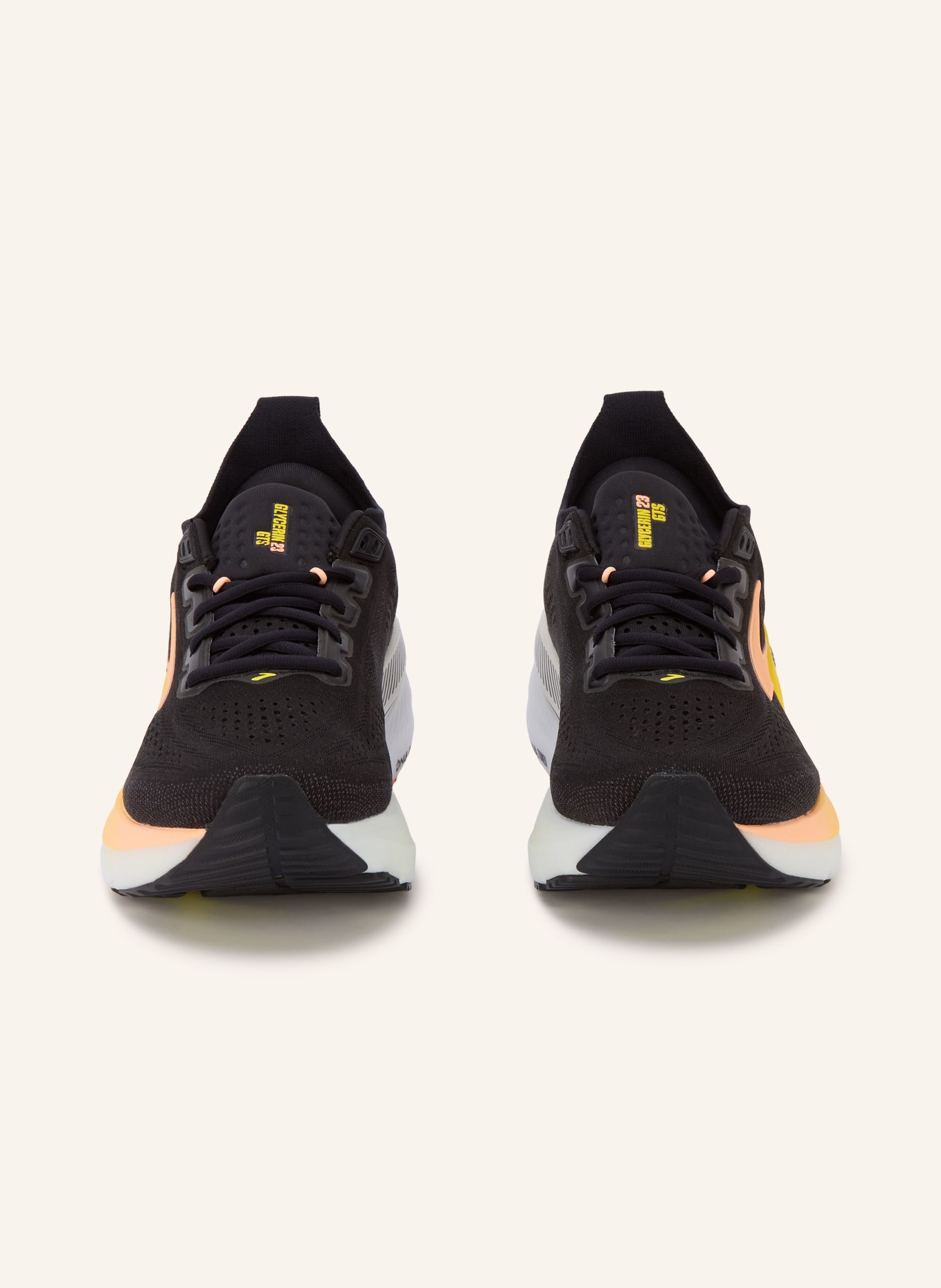 BROOKS Laufschuhe GLYCERIN GTS 23: SCHWARZ / LACHS / GELB