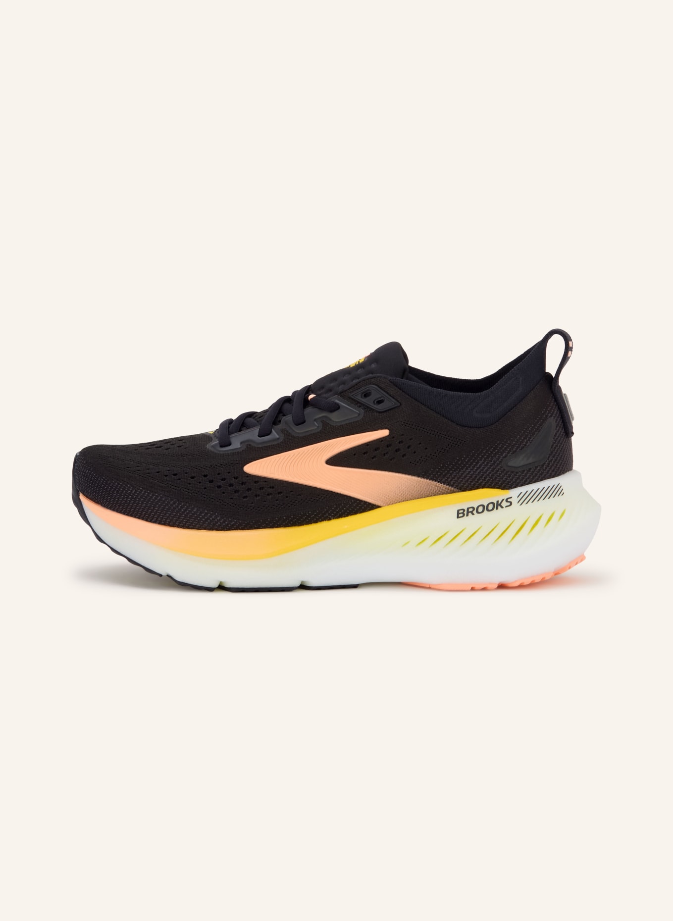 BROOKS Laufschuhe GLYCERIN GTS 23: SCHWARZ / LACHS / GELB