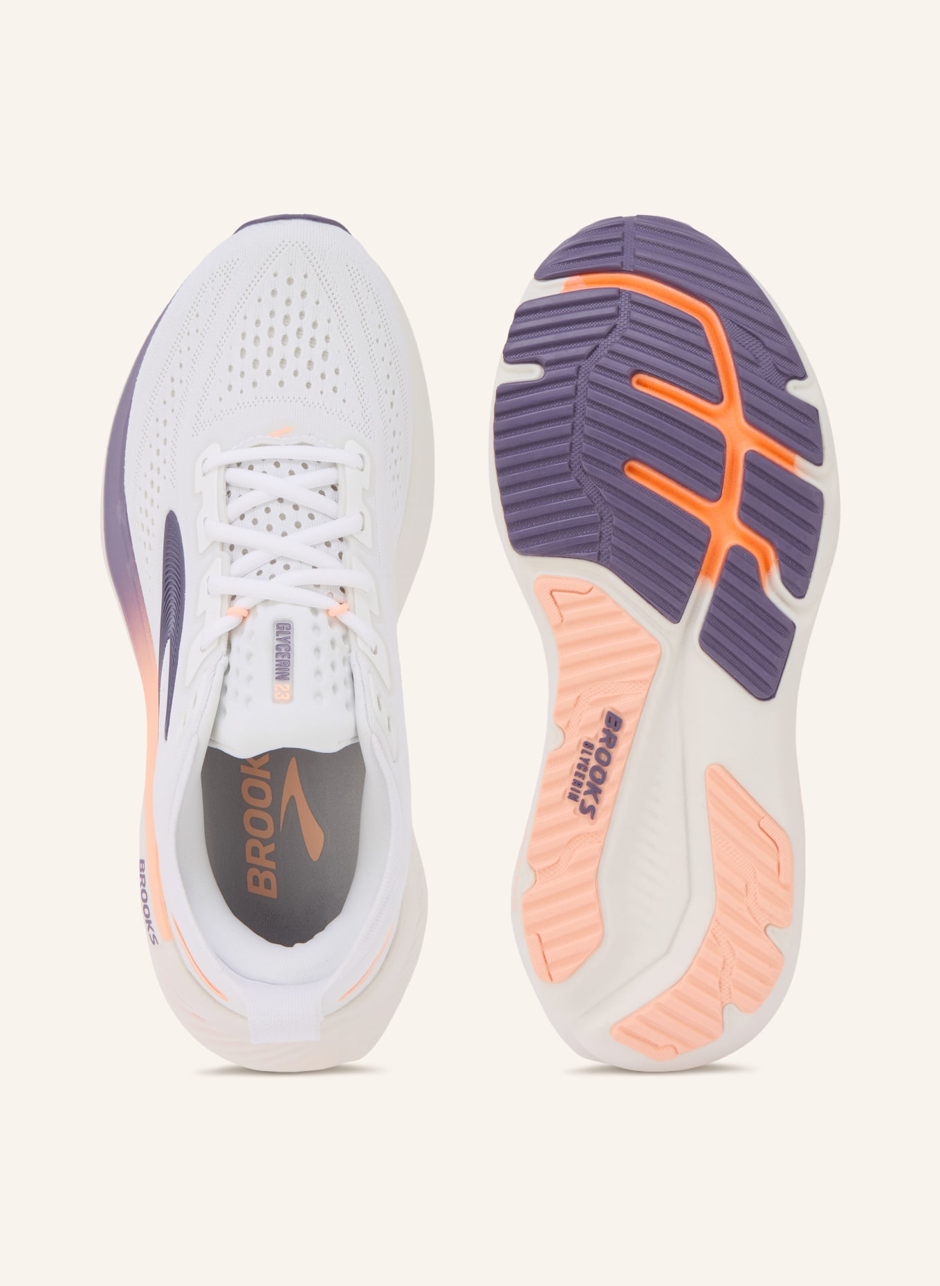 BROOKS Laufschuhe GLYCERIN 23: WEISS / LILA / LACHS