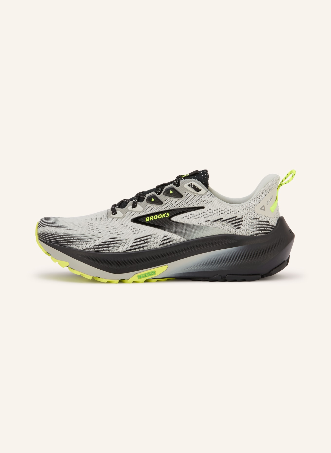BROOKS Trailrunningschuhe GHOST TRAIL: HELLGRAU / NEONGRÜN / SCHWARZ