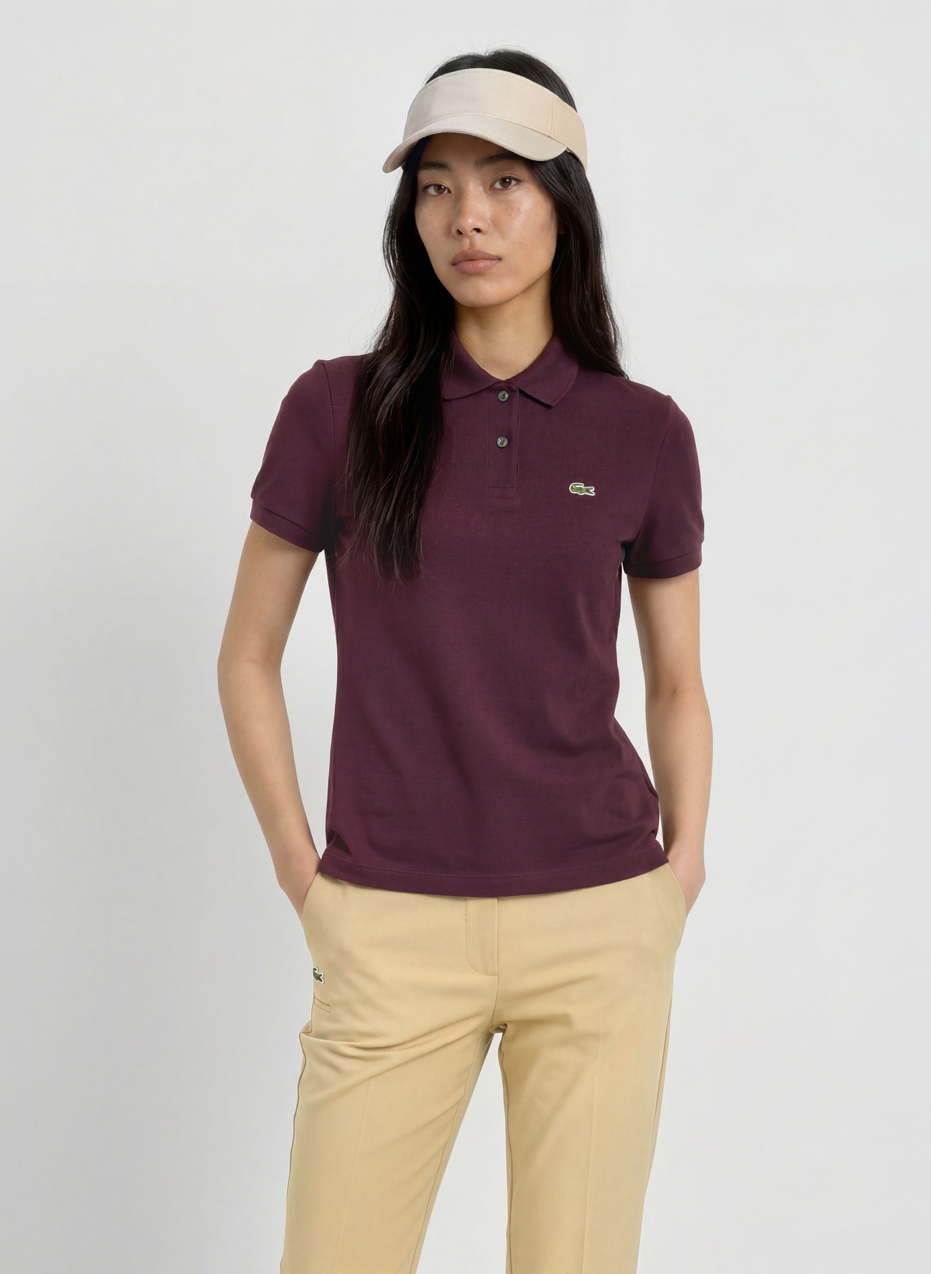 LACOSTE Piqué poloshirt: DONKERROOD