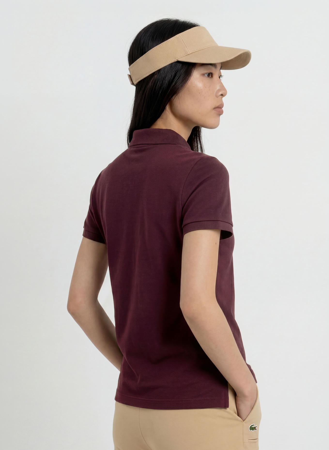 LACOSTE Piqué poloshirt: DONKERROOD