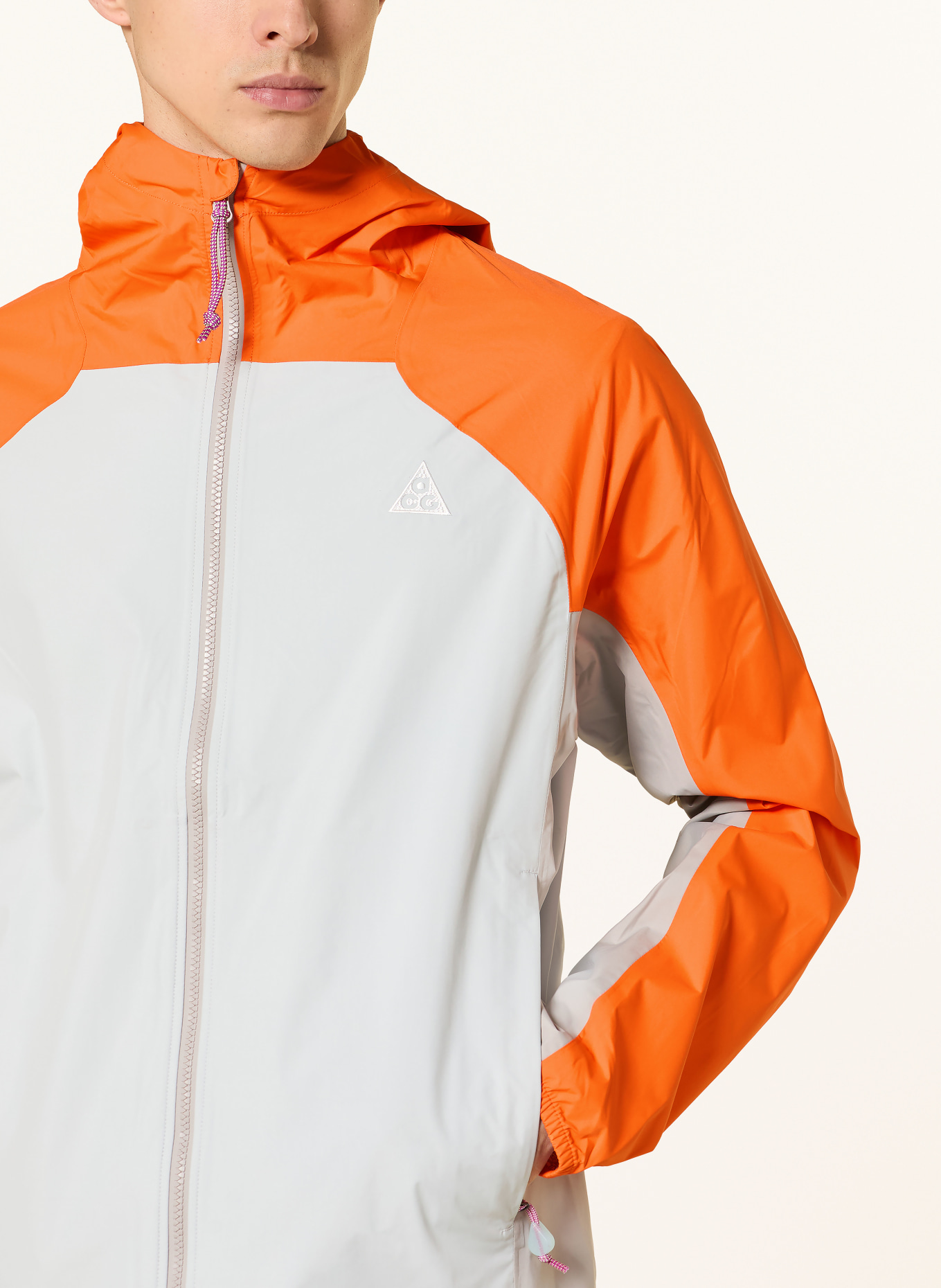 Nike Funktionsjacke PHANTAZMA: HELLGRAU / ORANGE