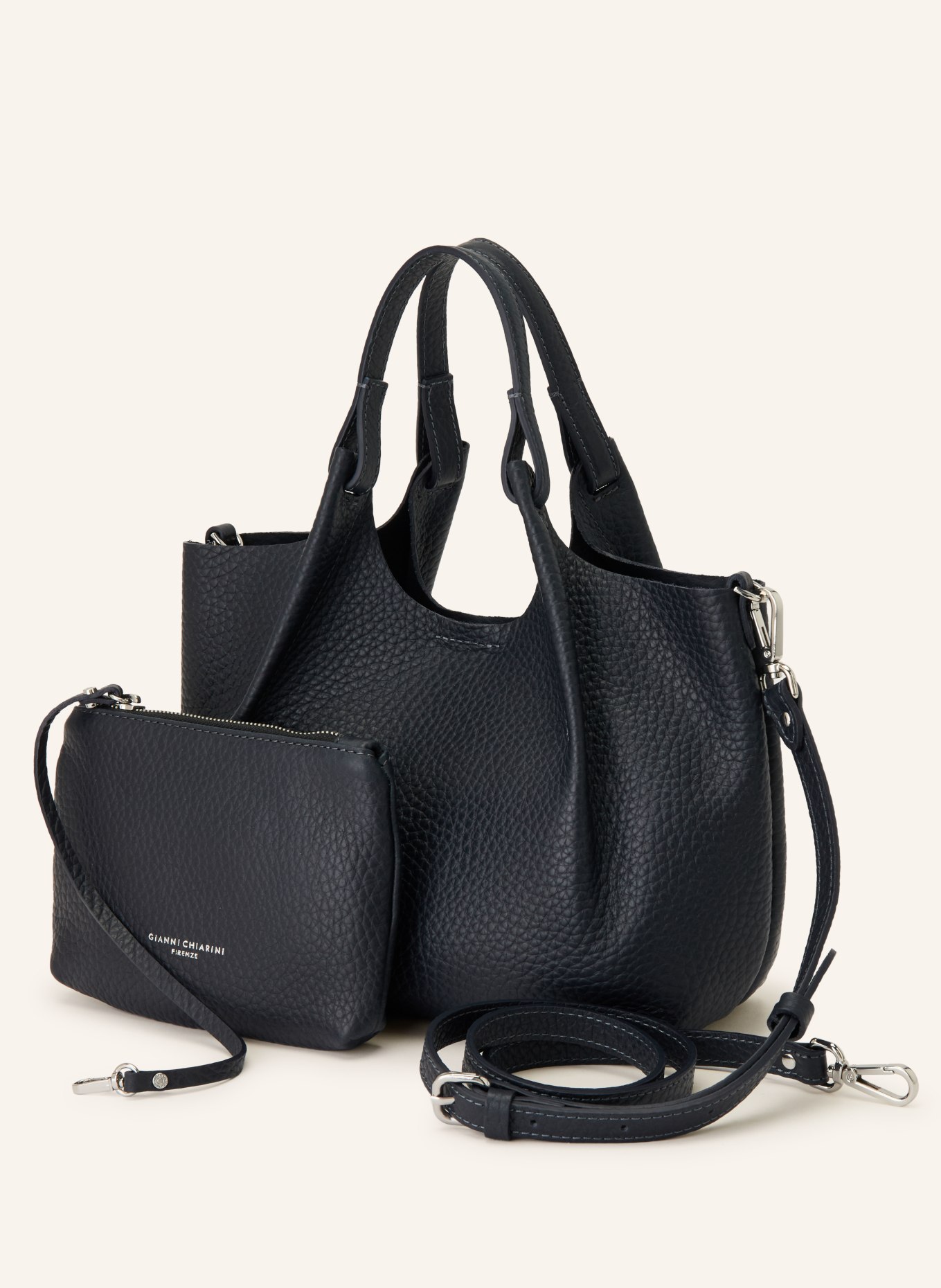 GIANNI CHIARINI Umhängetasche DUA MEDIUM mit Pouch: SCHWARZ