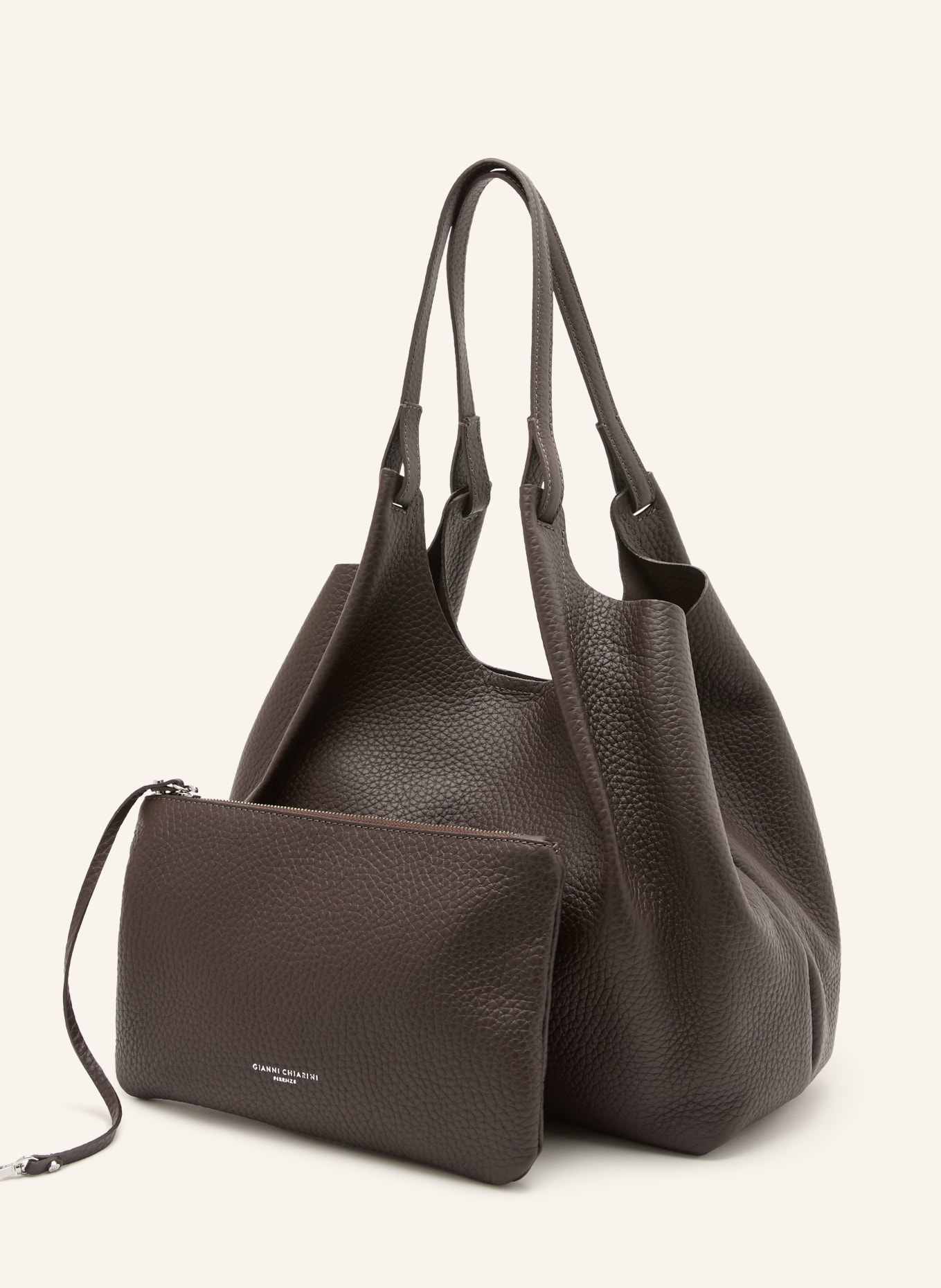 GIANNI CHIARINI Shopper DUA XL mit Pouch: DUNKELBRAUN