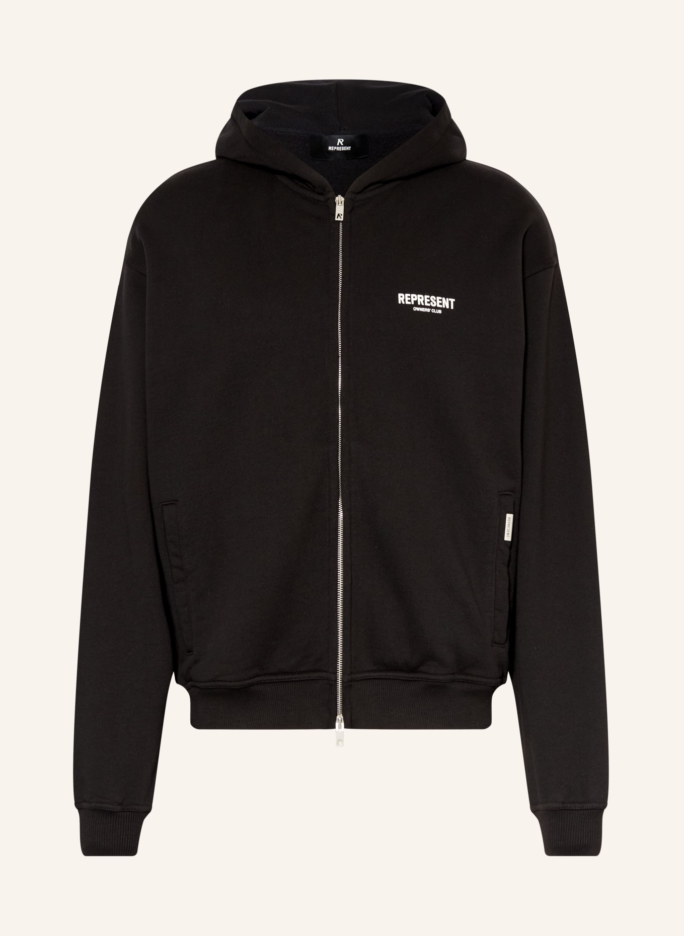 REPRESENT Sweatjack OWNERS CLUB: ZWART / WIT