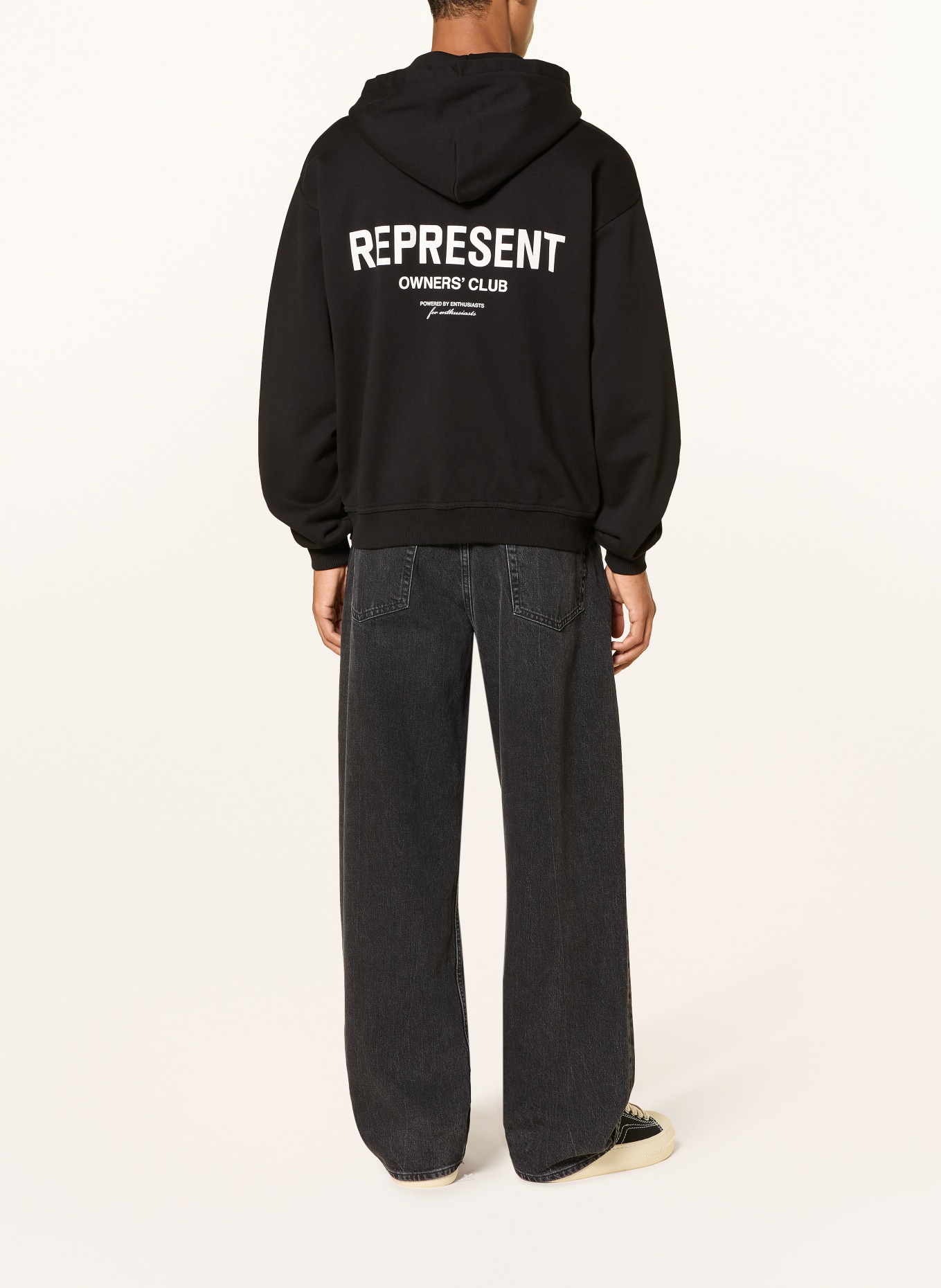 REPRESENT Sweatjack OWNERS CLUB: ZWART / WIT