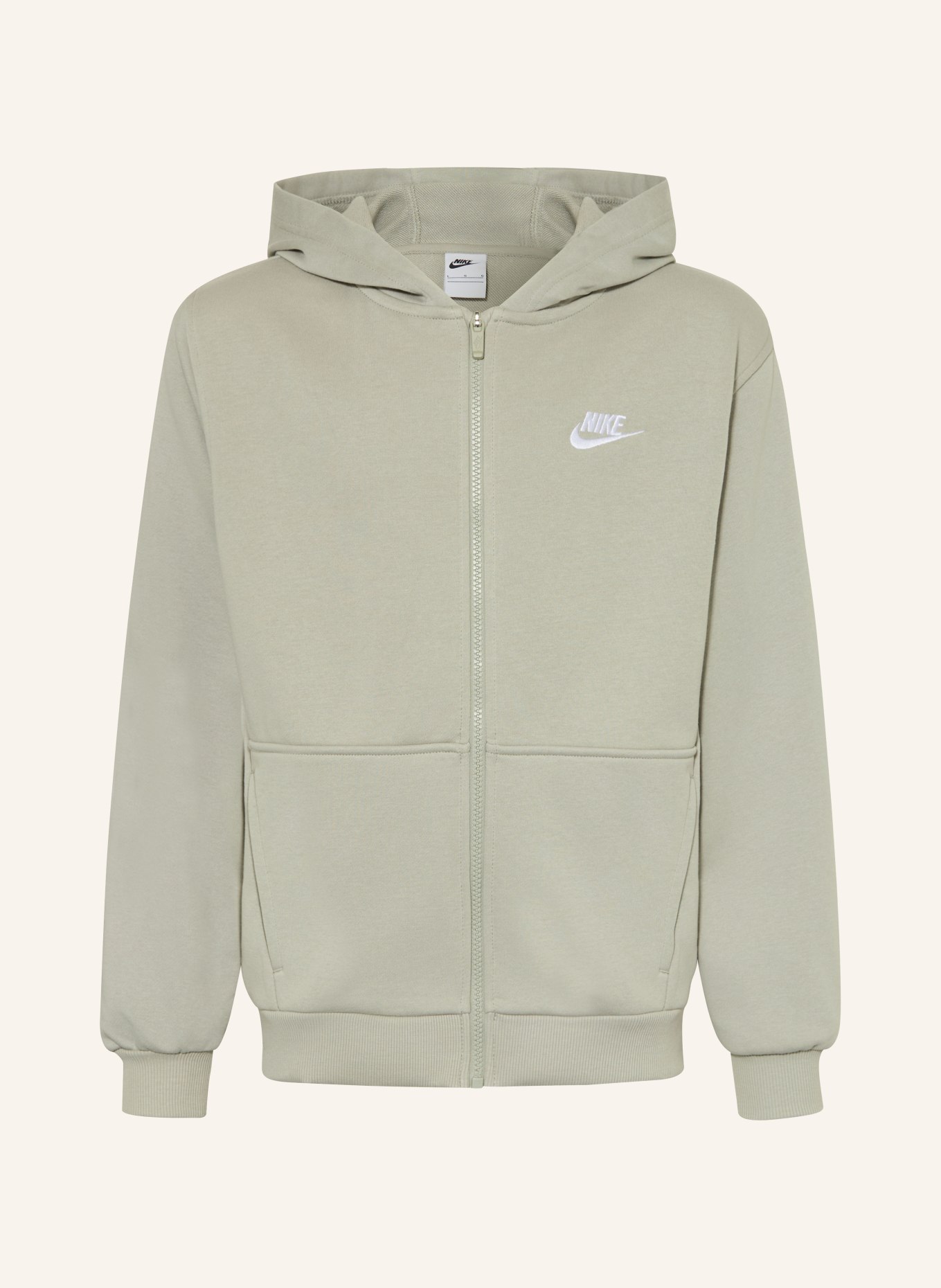 Nike SPORTSWEAR CLUB sweatshirt jacket: GREEN / WHITE