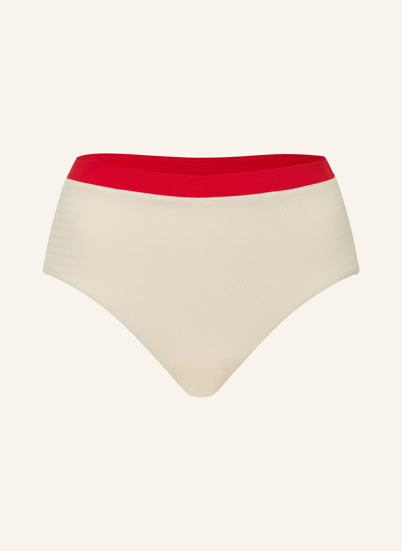 SEAFOLLY High-Waist-Bikini-Hose BANDWAVE: ECRU / ROT