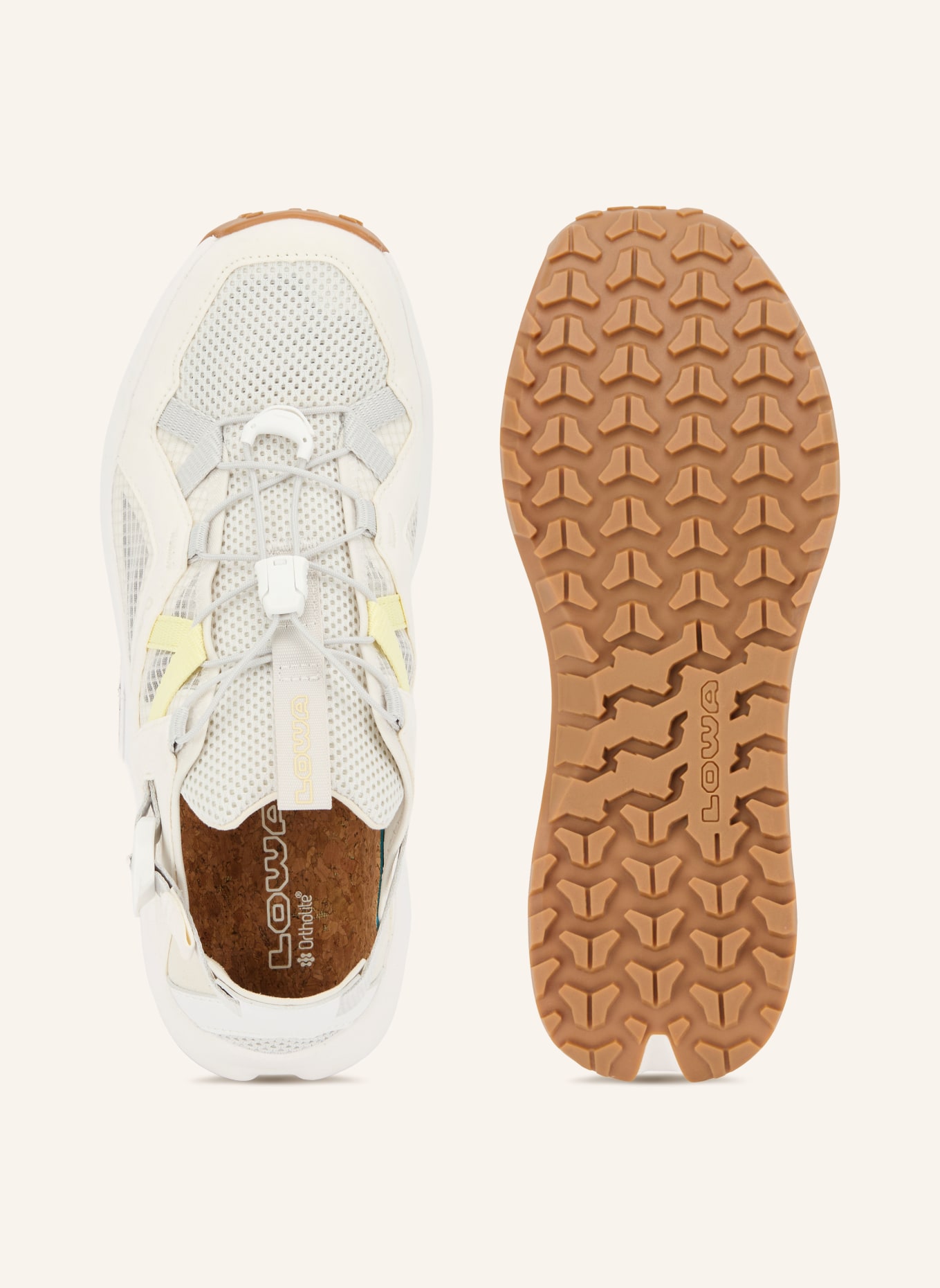 LOWA Wanderschuhe KALOYA VENT: ECRU / HELLGRAU / HELLGELB