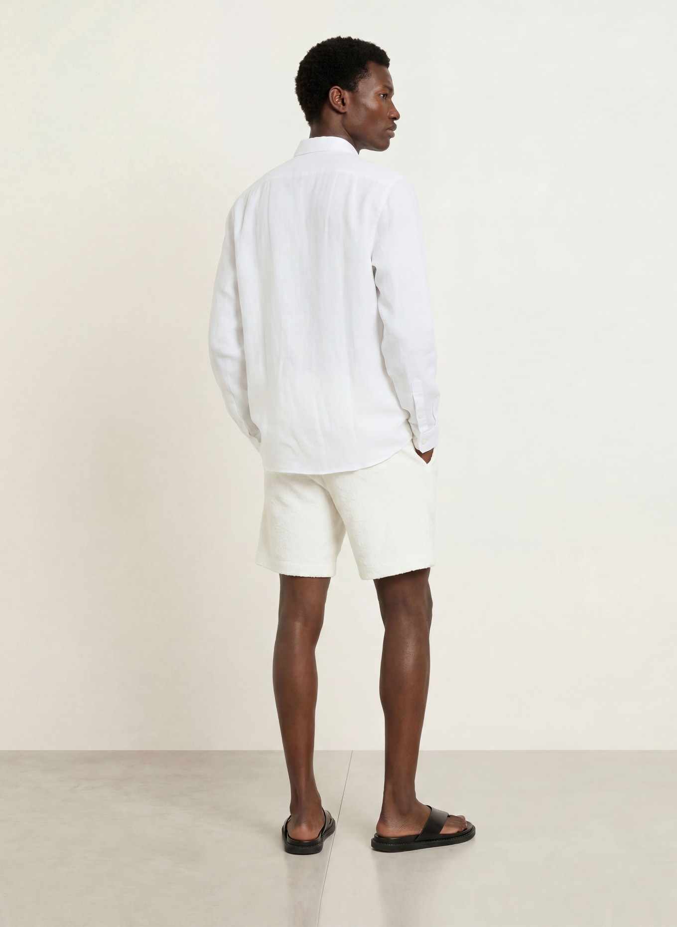 LACOSTE Lněná košile Regular Fit: BÍLÁ