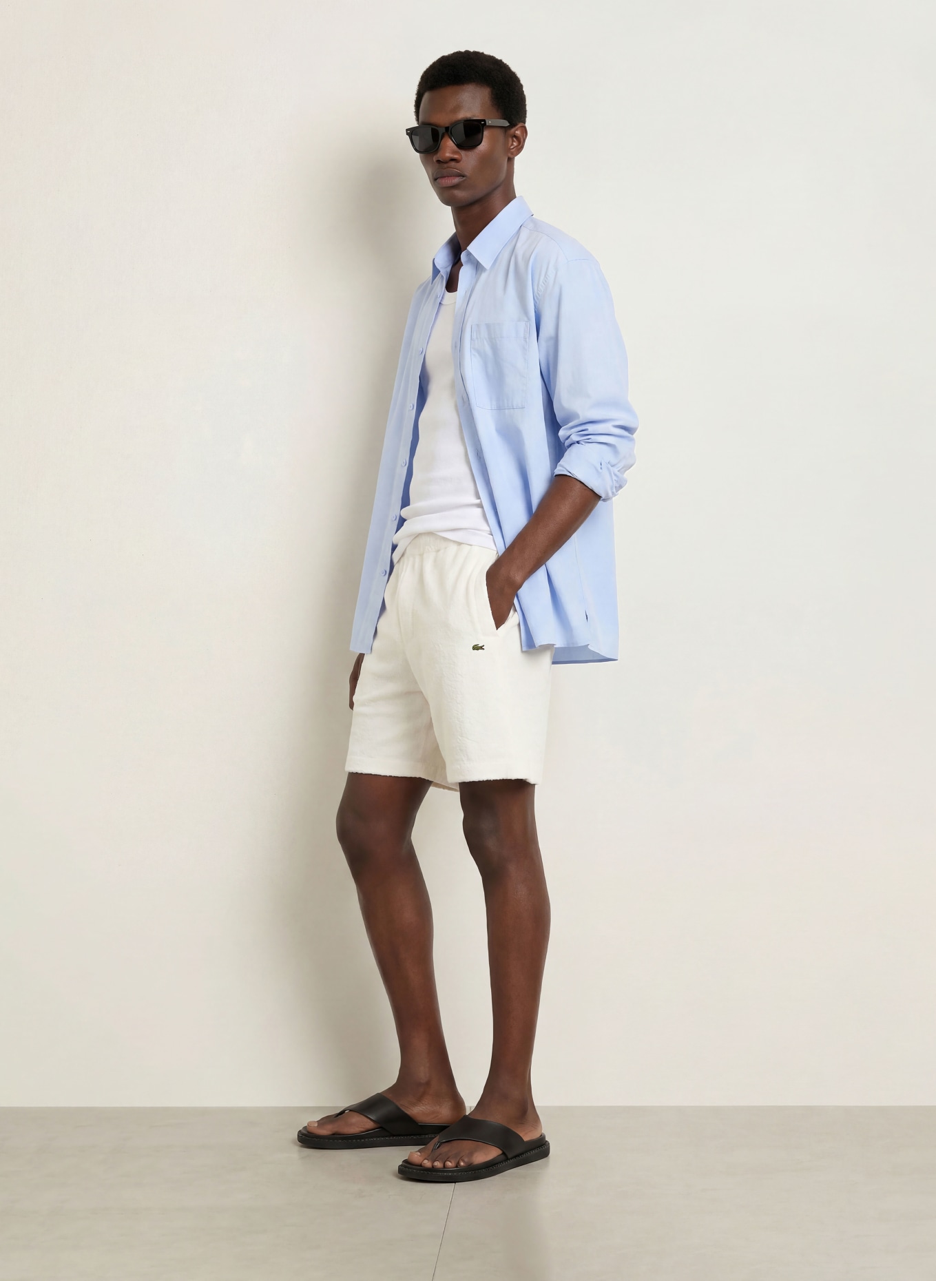 LACOSTE Frotteeshorts: WEISS