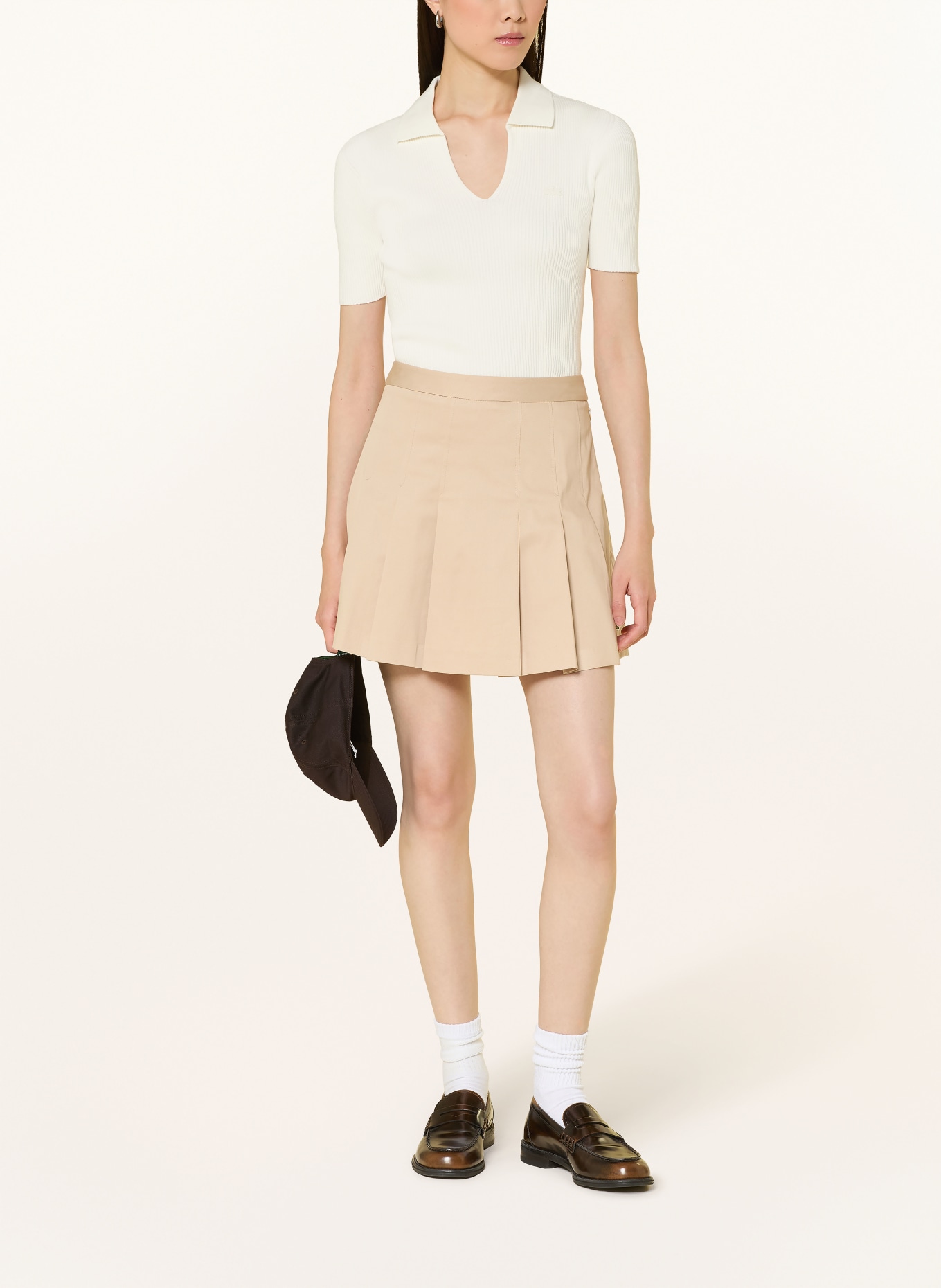 LACOSTE Strick-Poloshirt: WEISS