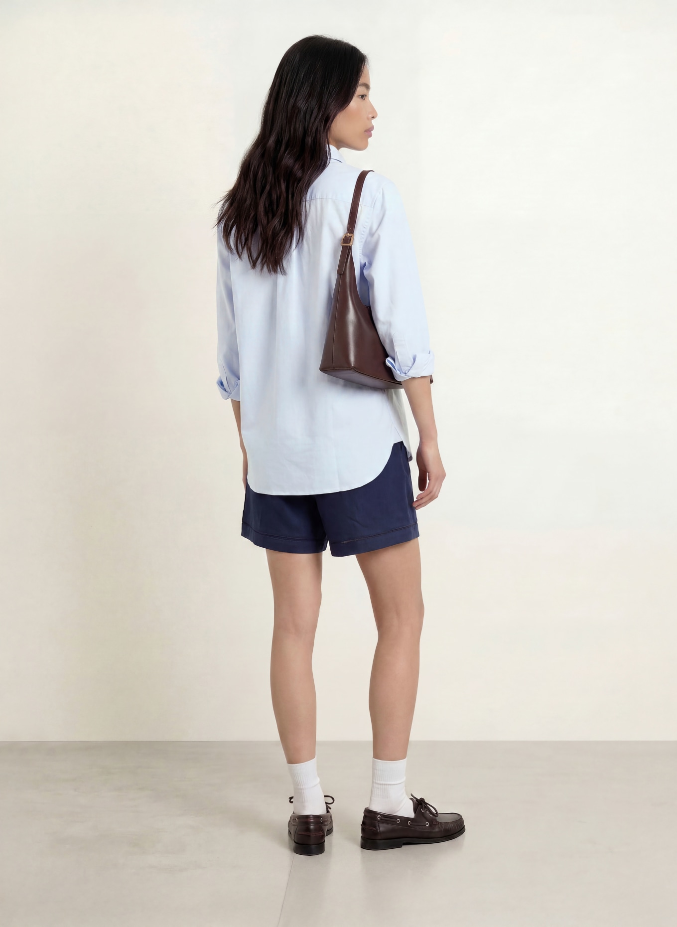 LACOSTE Hemdbluse mit Leinen: HELLBLAU