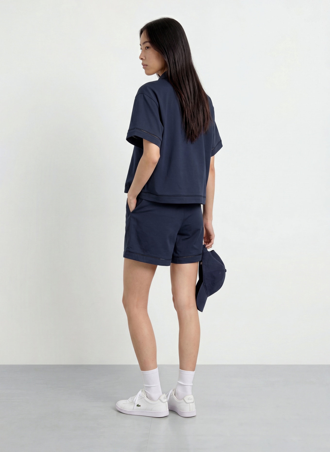 LACOSTE Bluzka koszulowa: GRANATOWY