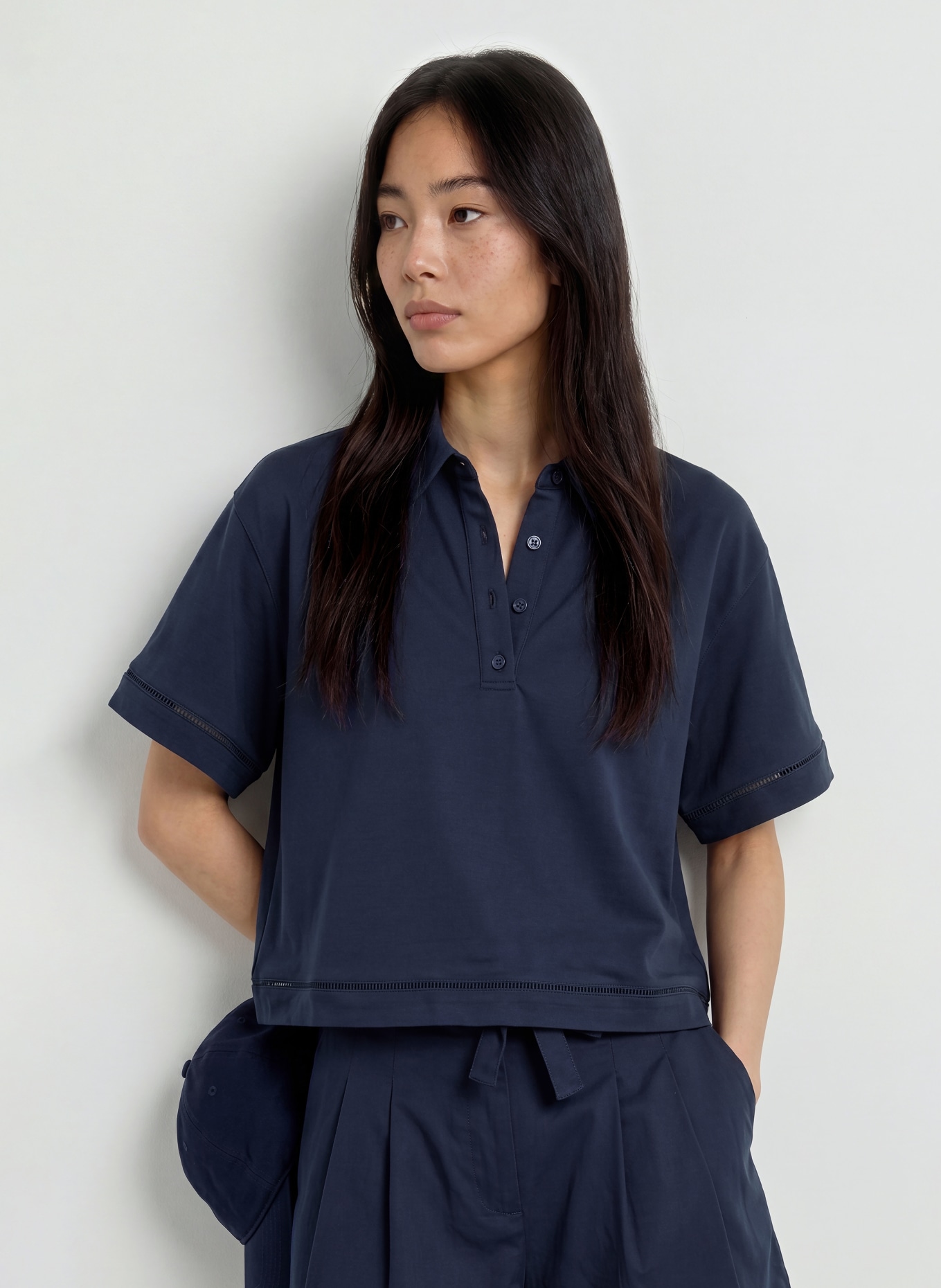 LACOSTE Bluzka koszulowa: GRANATOWY