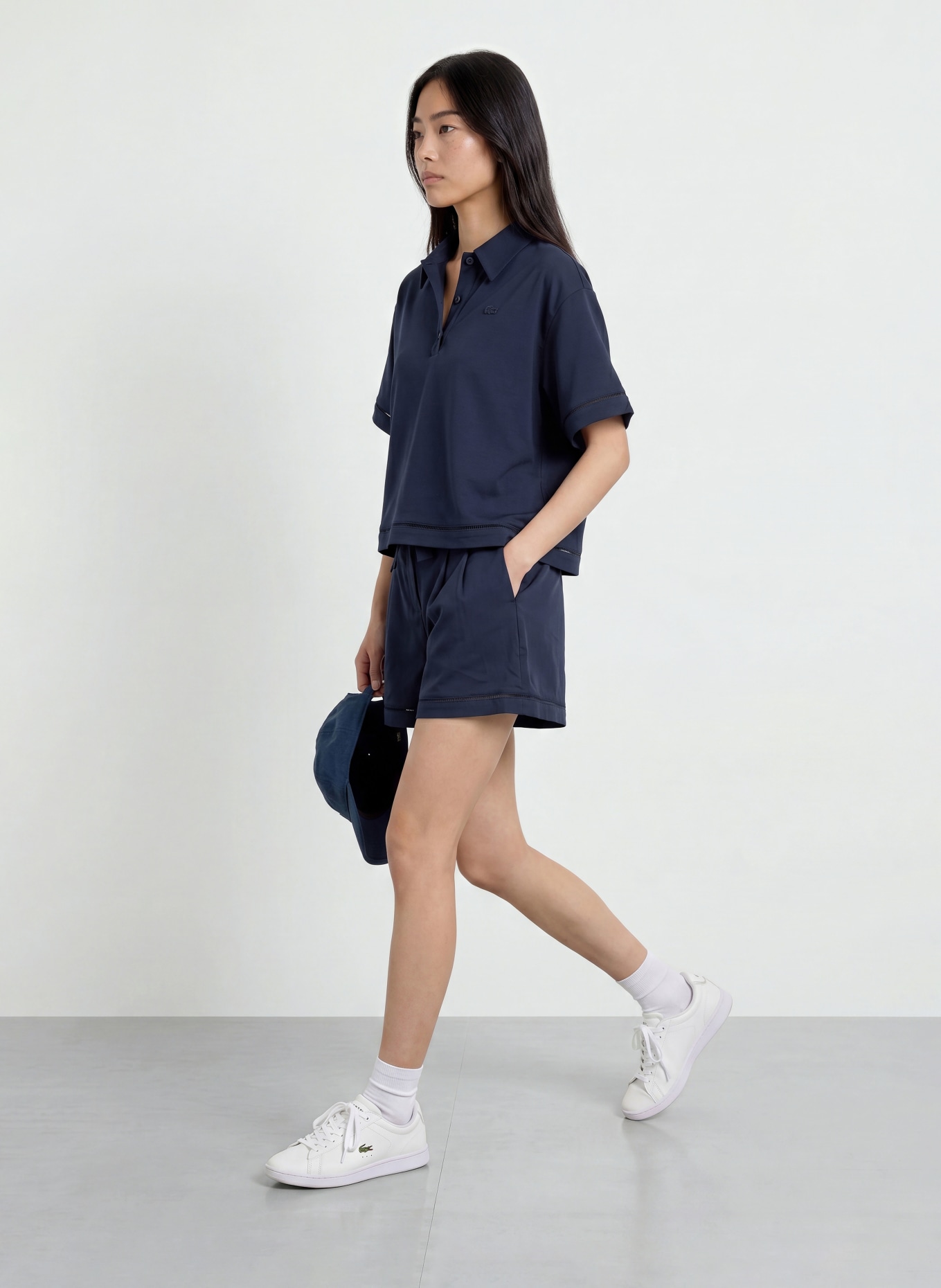 LACOSTE Bluzka koszulowa: GRANATOWY