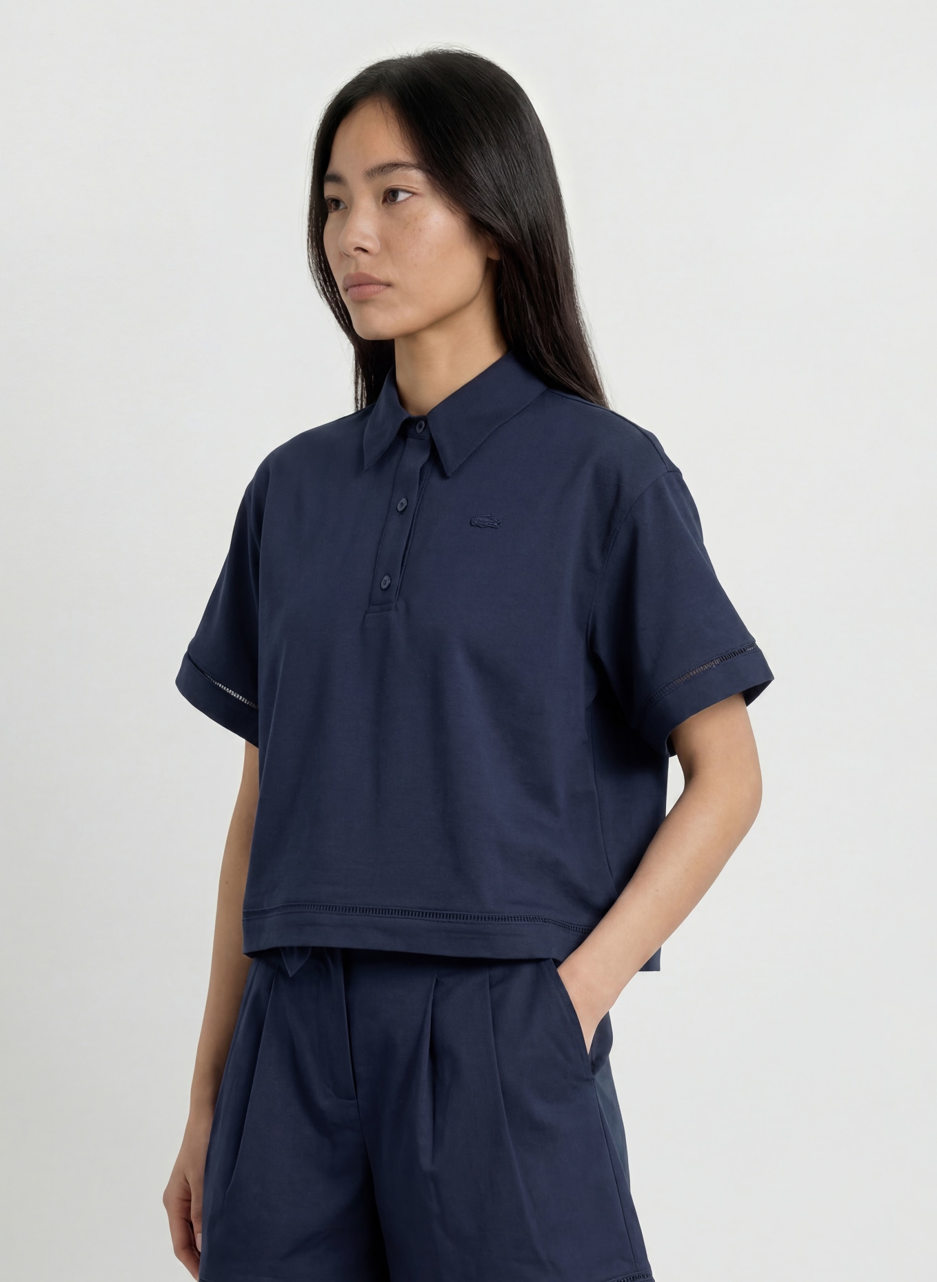 LACOSTE Bluzka koszulowa: GRANATOWY