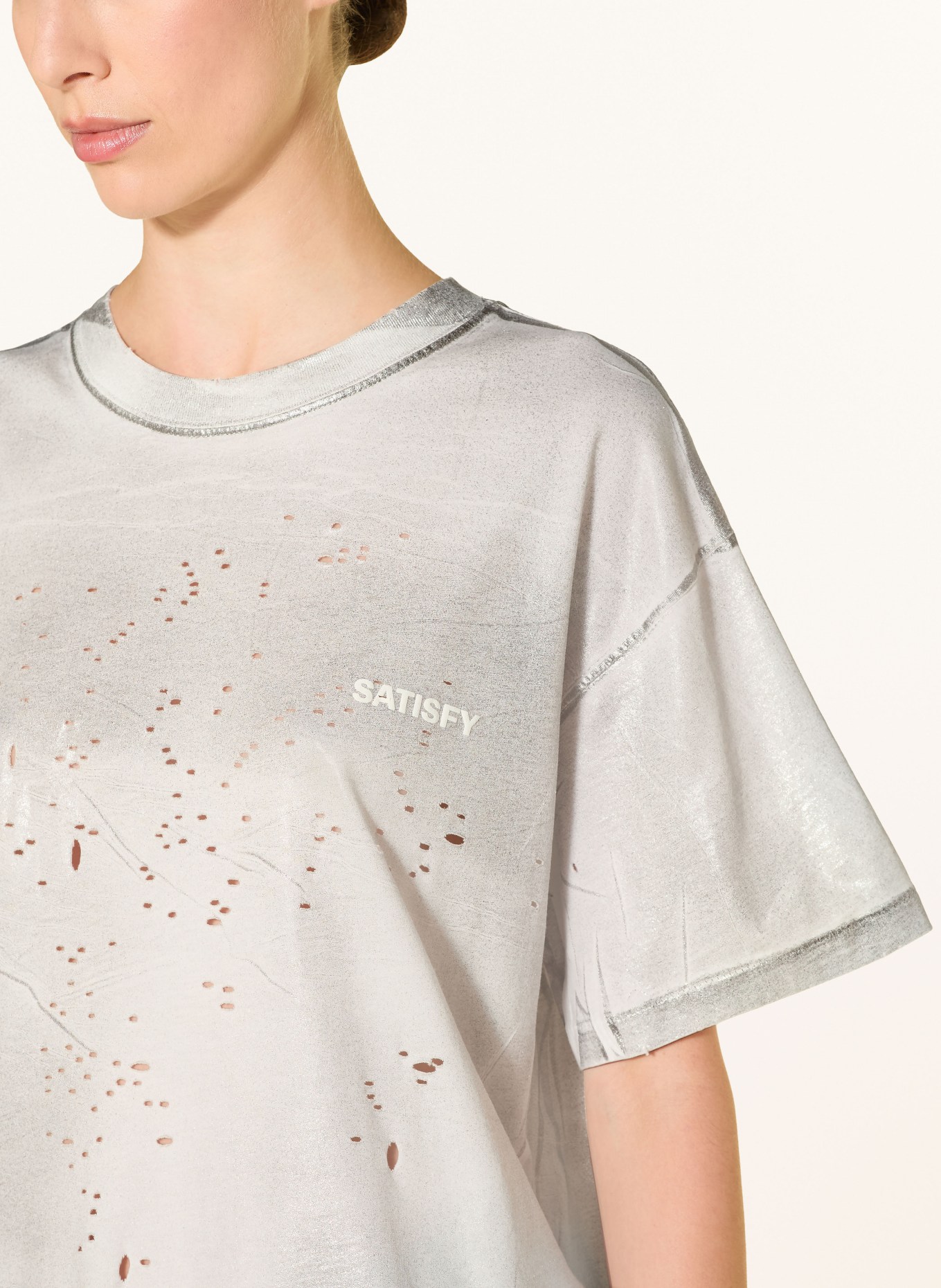 SATISFY Funktionsshirt MOTHTECH™: WEISS / SILBER / HELLGRAU