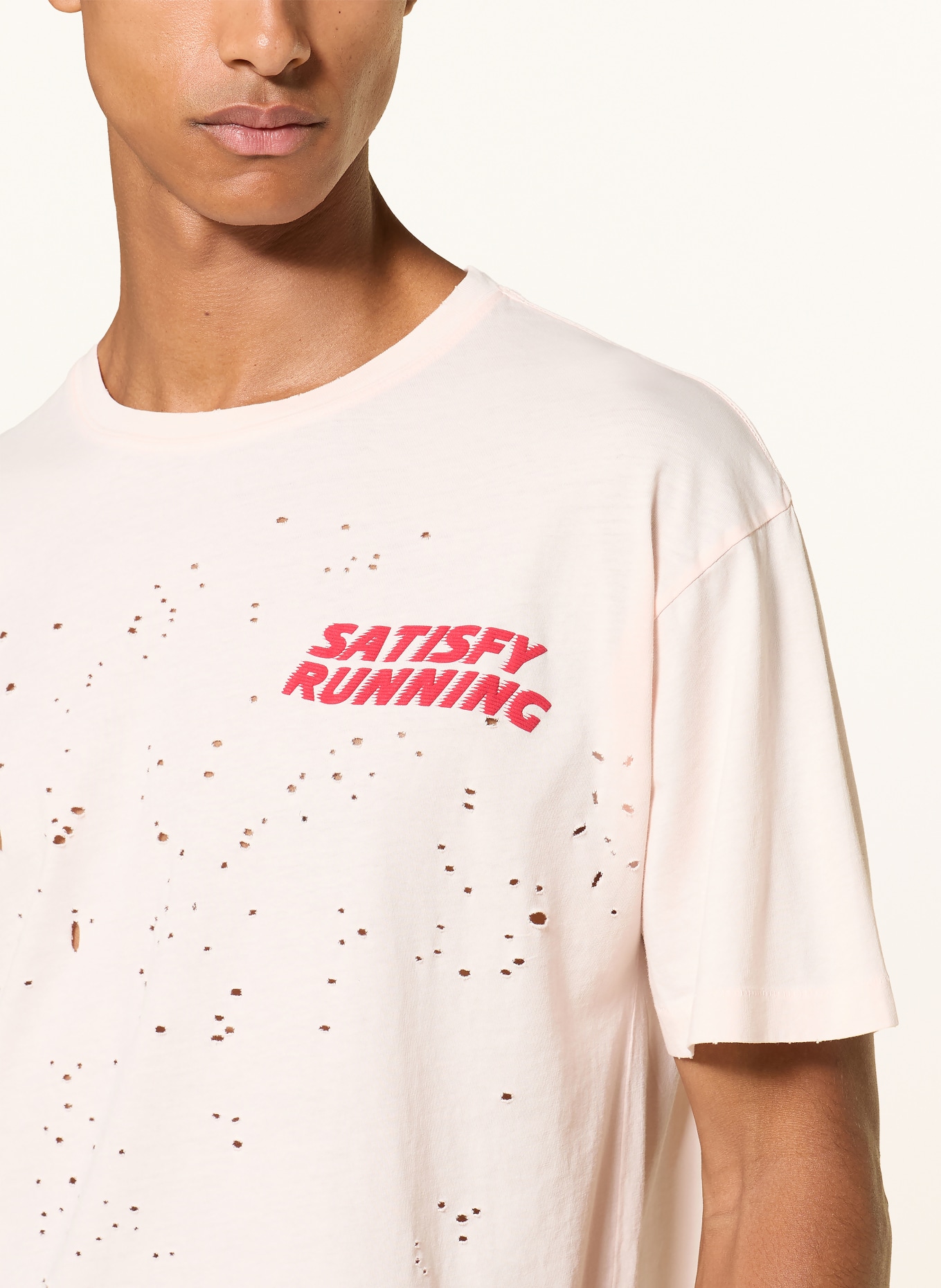 SATISFY Tricou MOUTHTEC™: ROZ DESCHIS / ROȘU ÎNCHIS