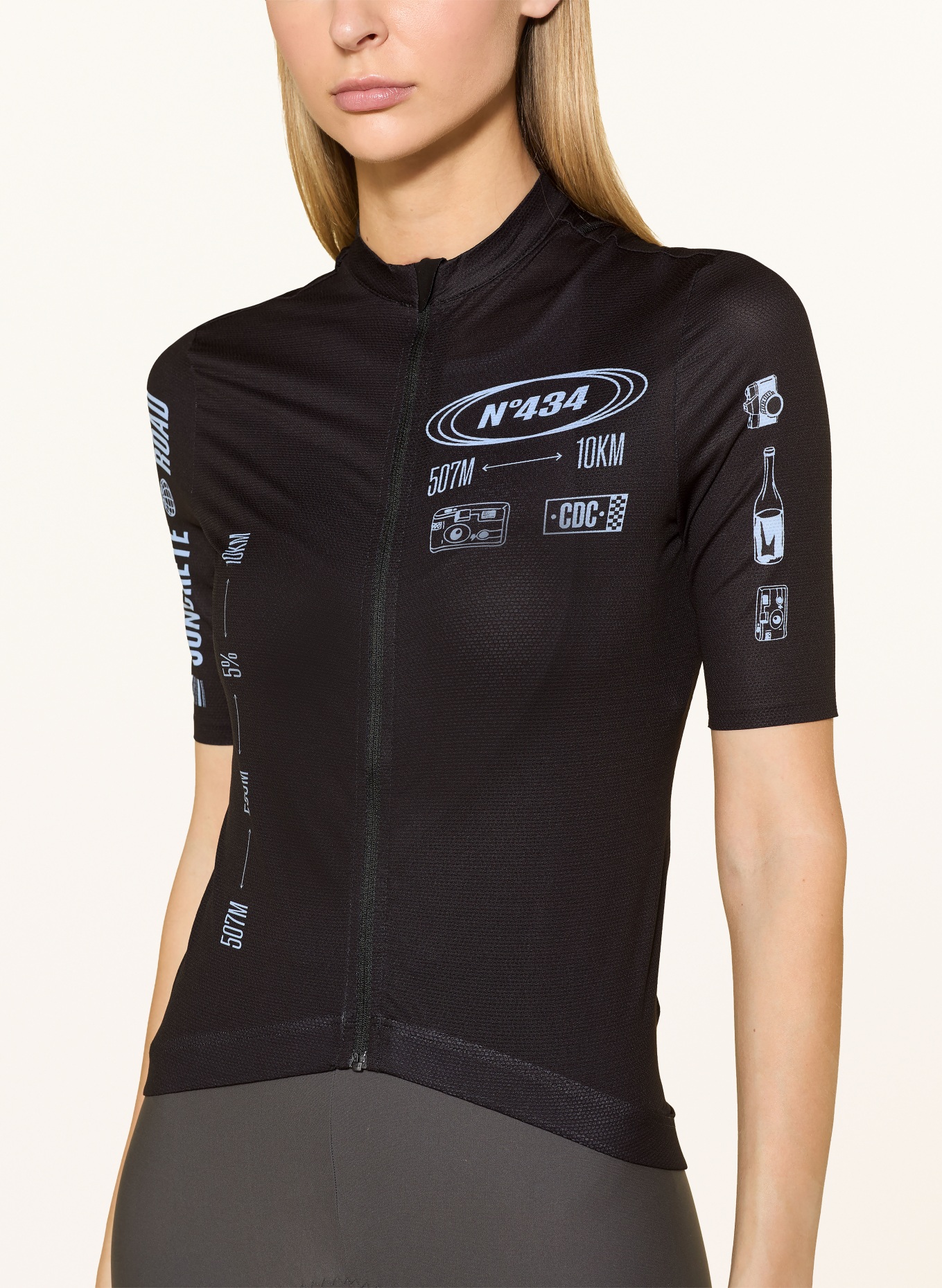 CAFÉ DU CYCLISTE Cykelstrik EZE: SORT / HVID