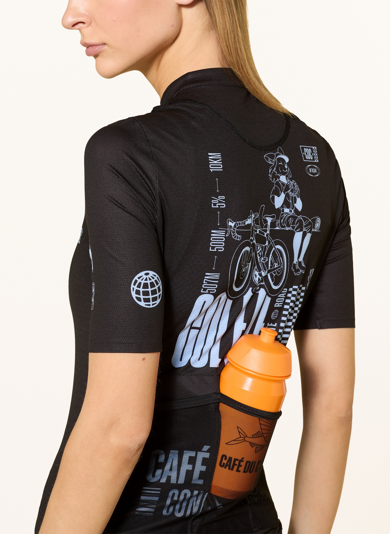 CAFÉ DU CYCLISTE Cykelstrik EZE: SORT / HVID