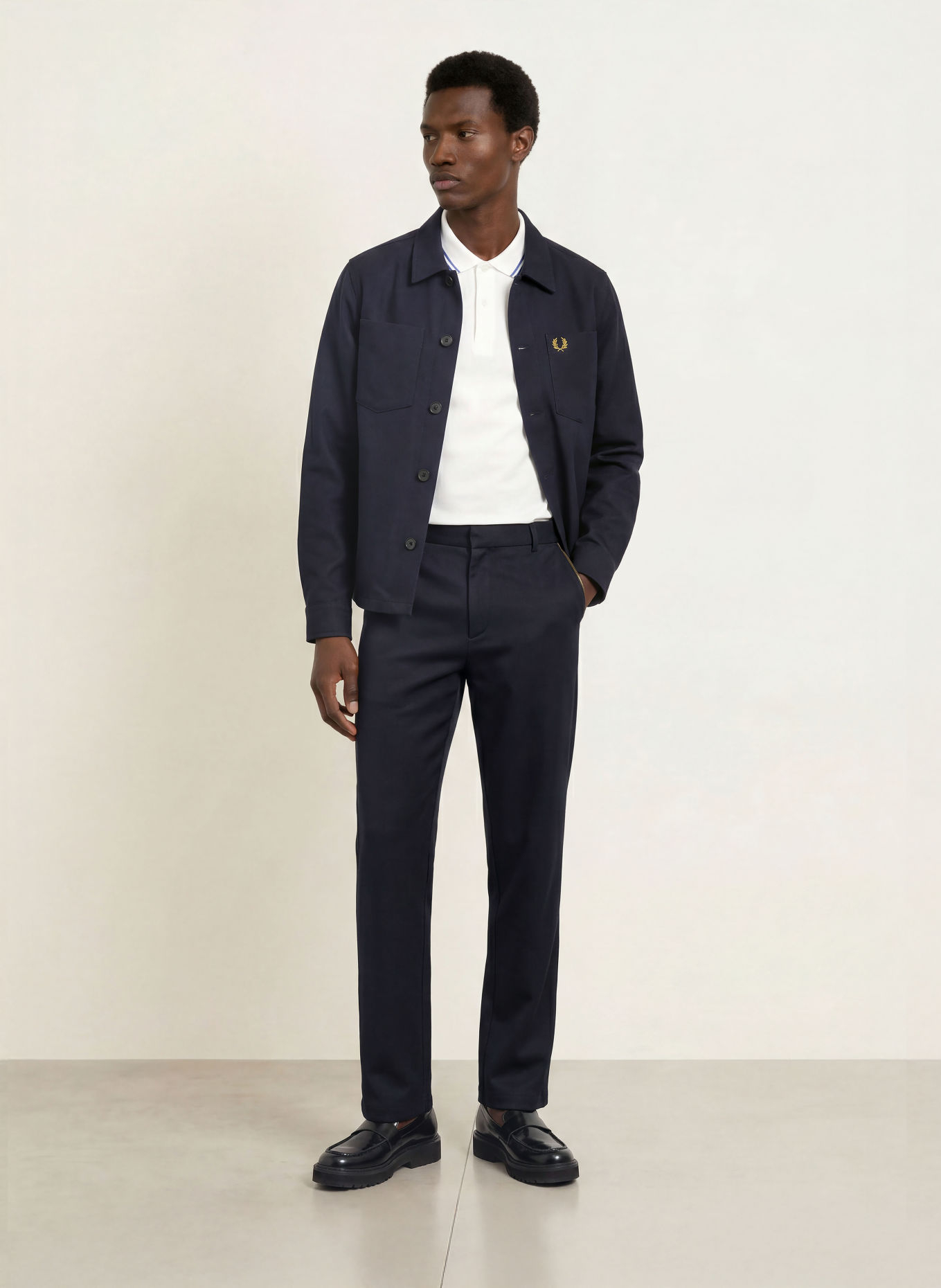 FRED PERRY Overjacket: DONKERBLAUW