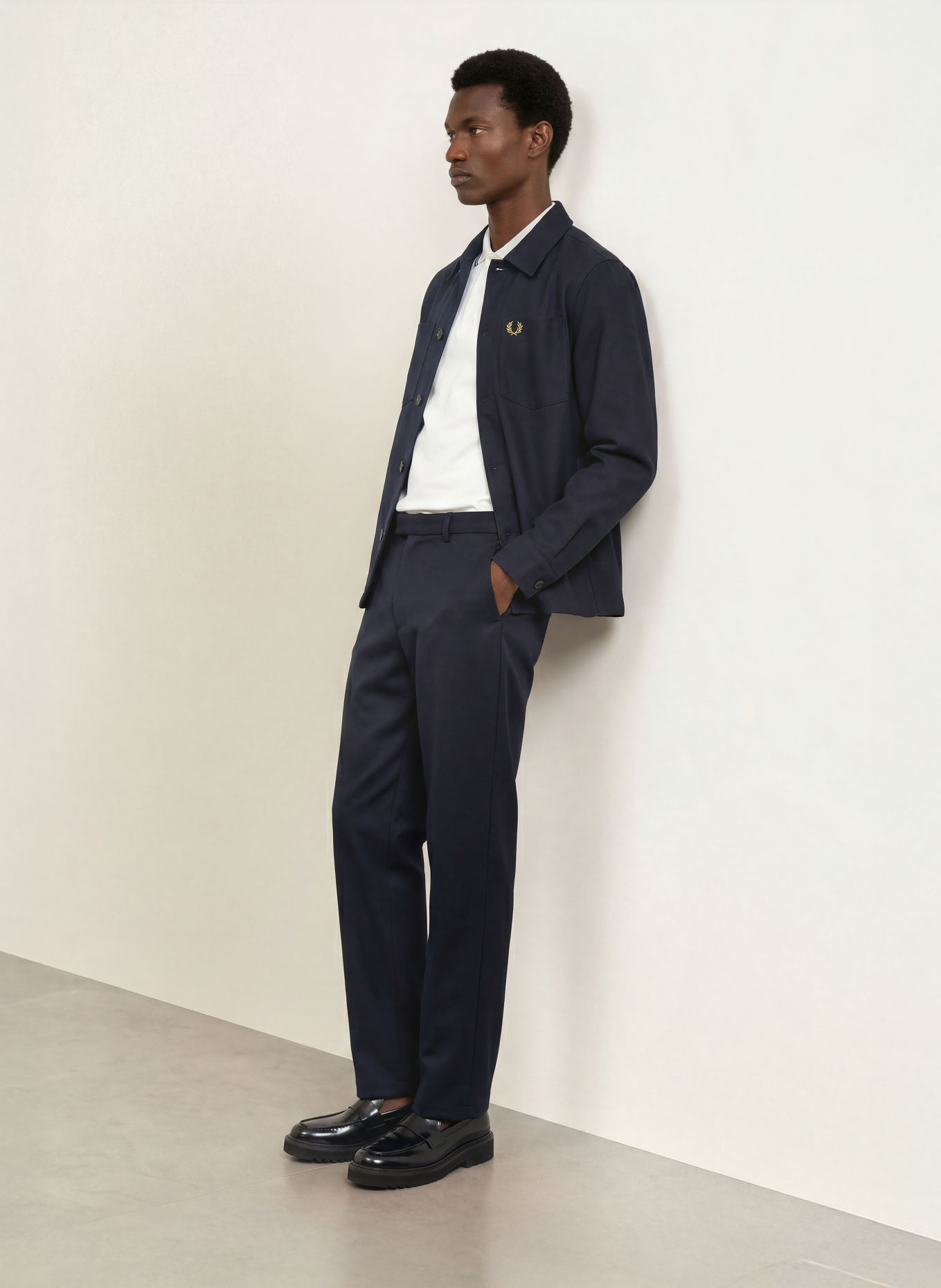 FRED PERRY Overjacket: DONKERBLAUW