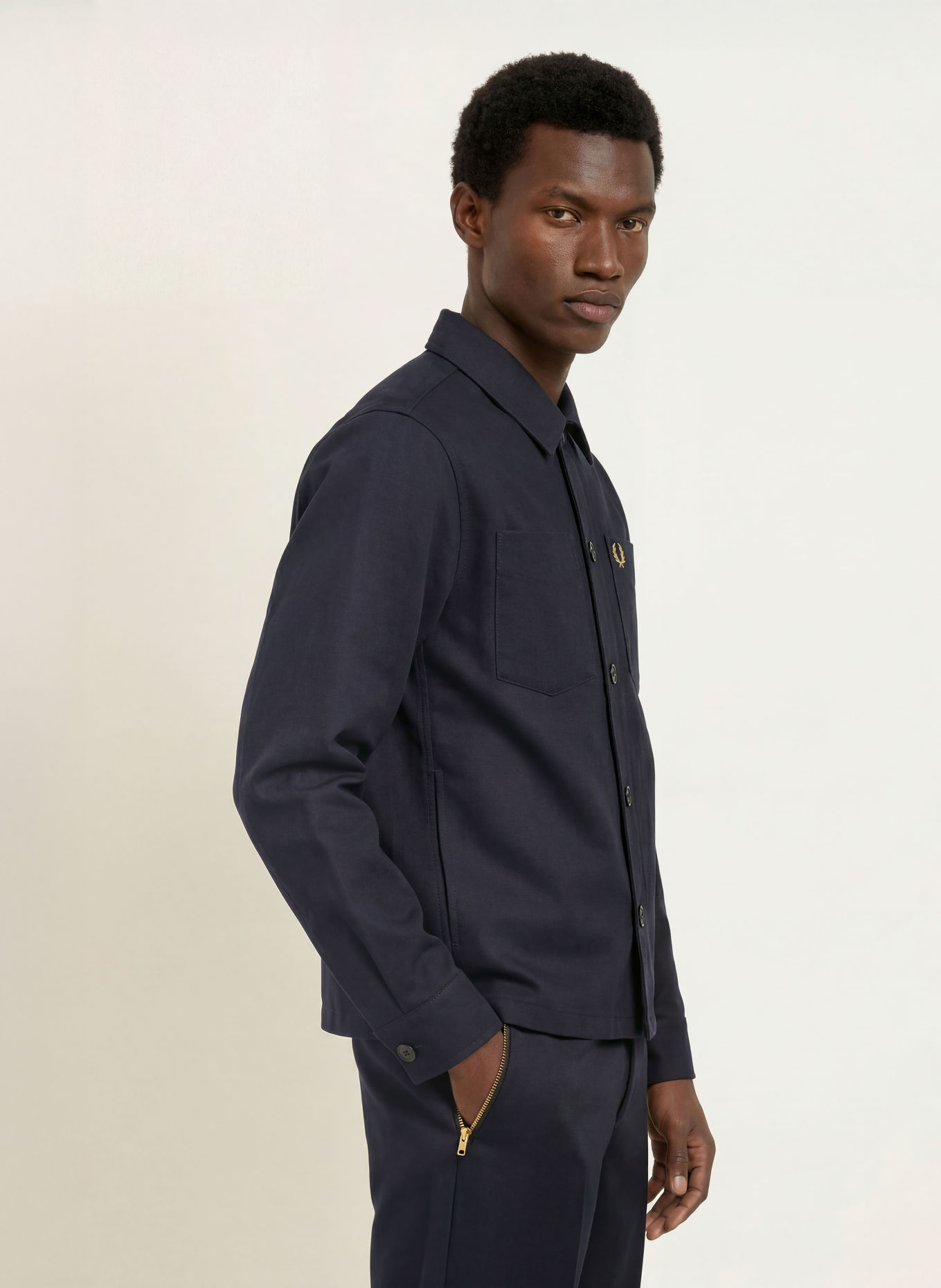 FRED PERRY Overjacket: DONKERBLAUW