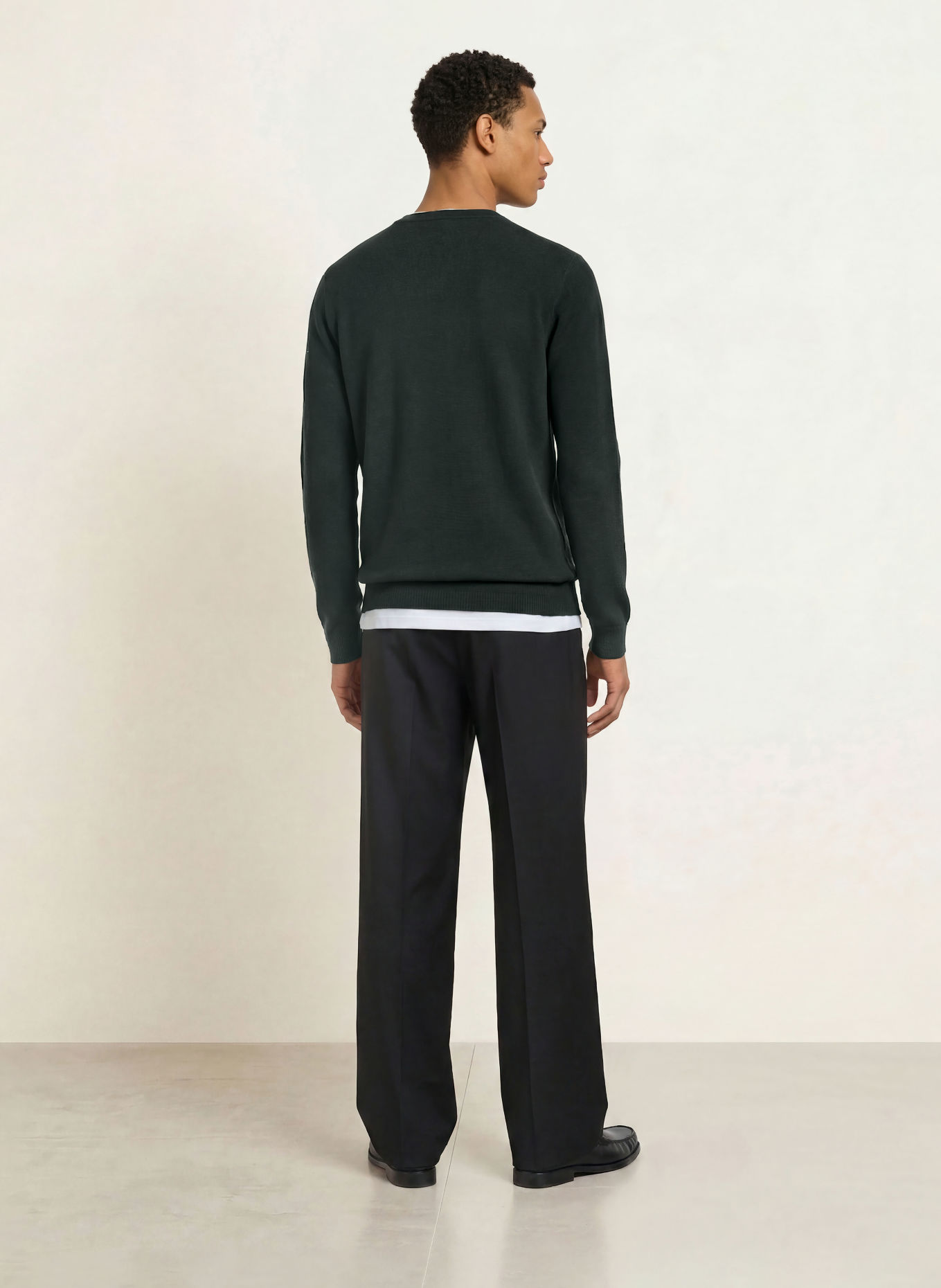 FRED PERRY Piqué-trui: DONKERGROEN